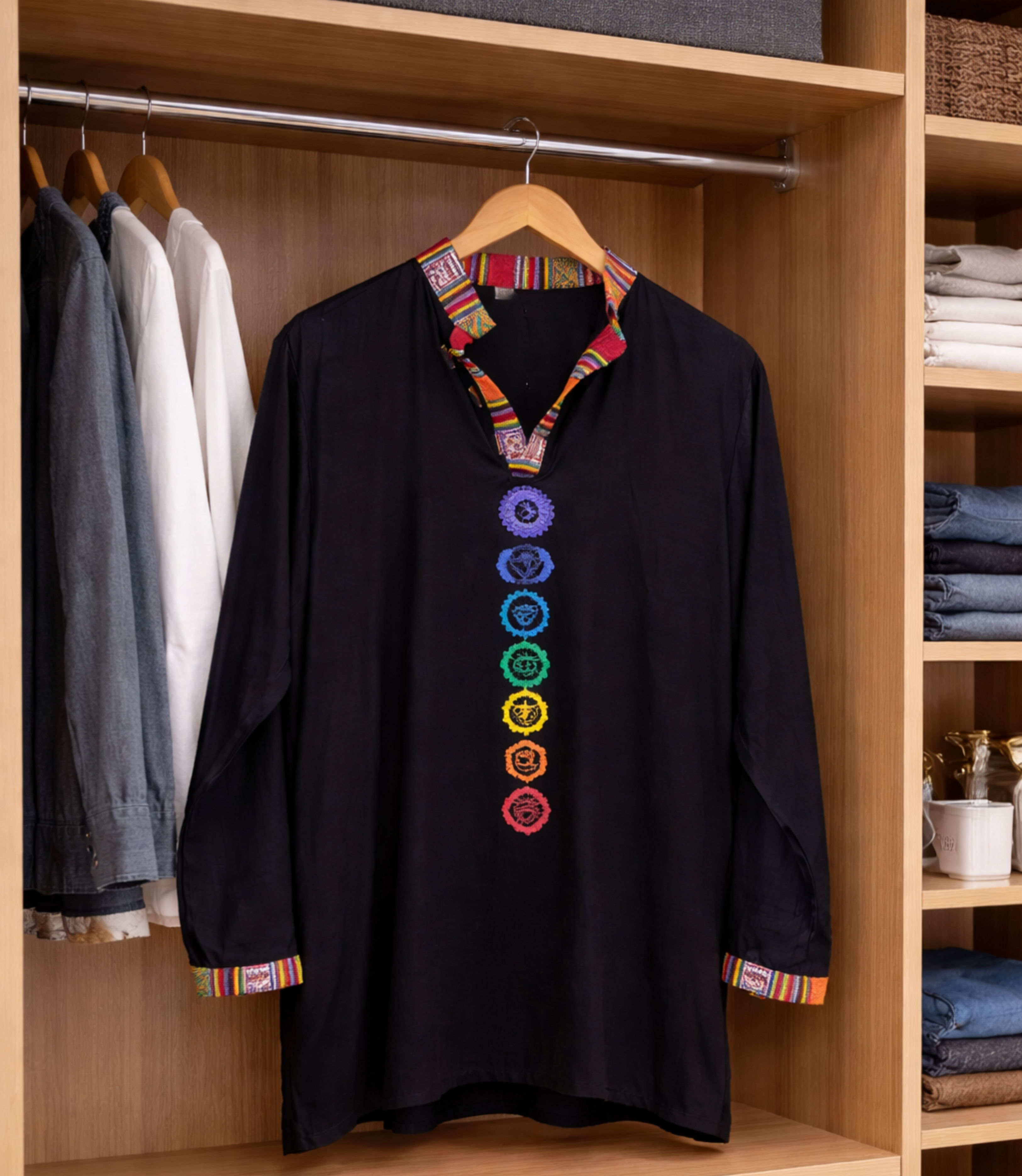 7 Chakara Kurta - BLACK