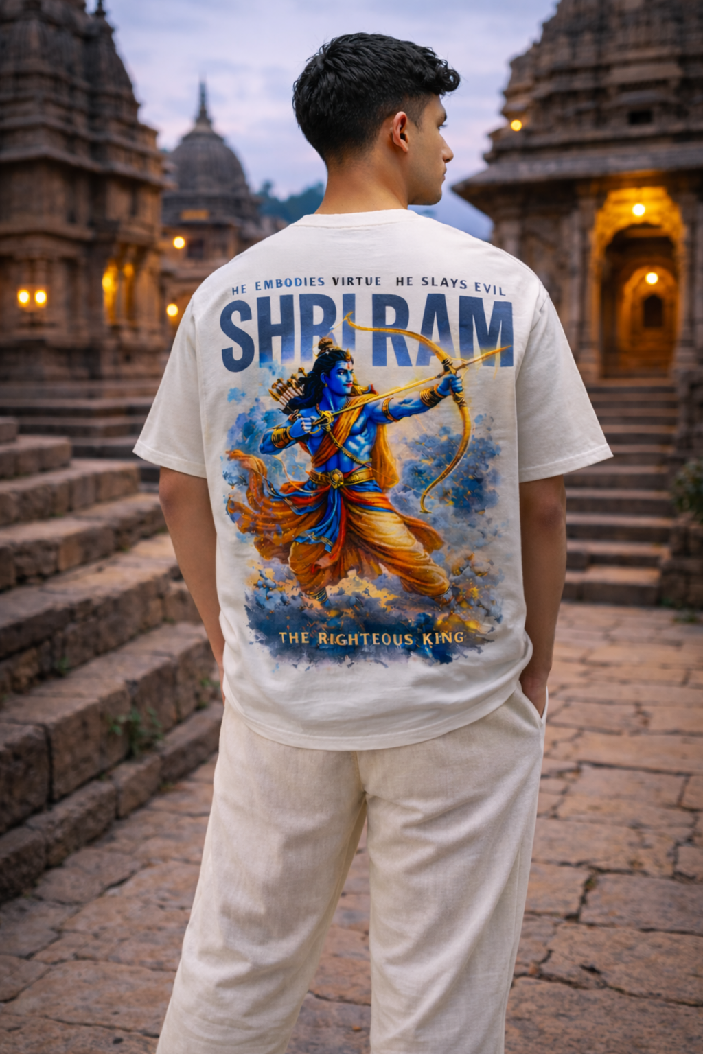 The Righteous King Oversized Tee - White