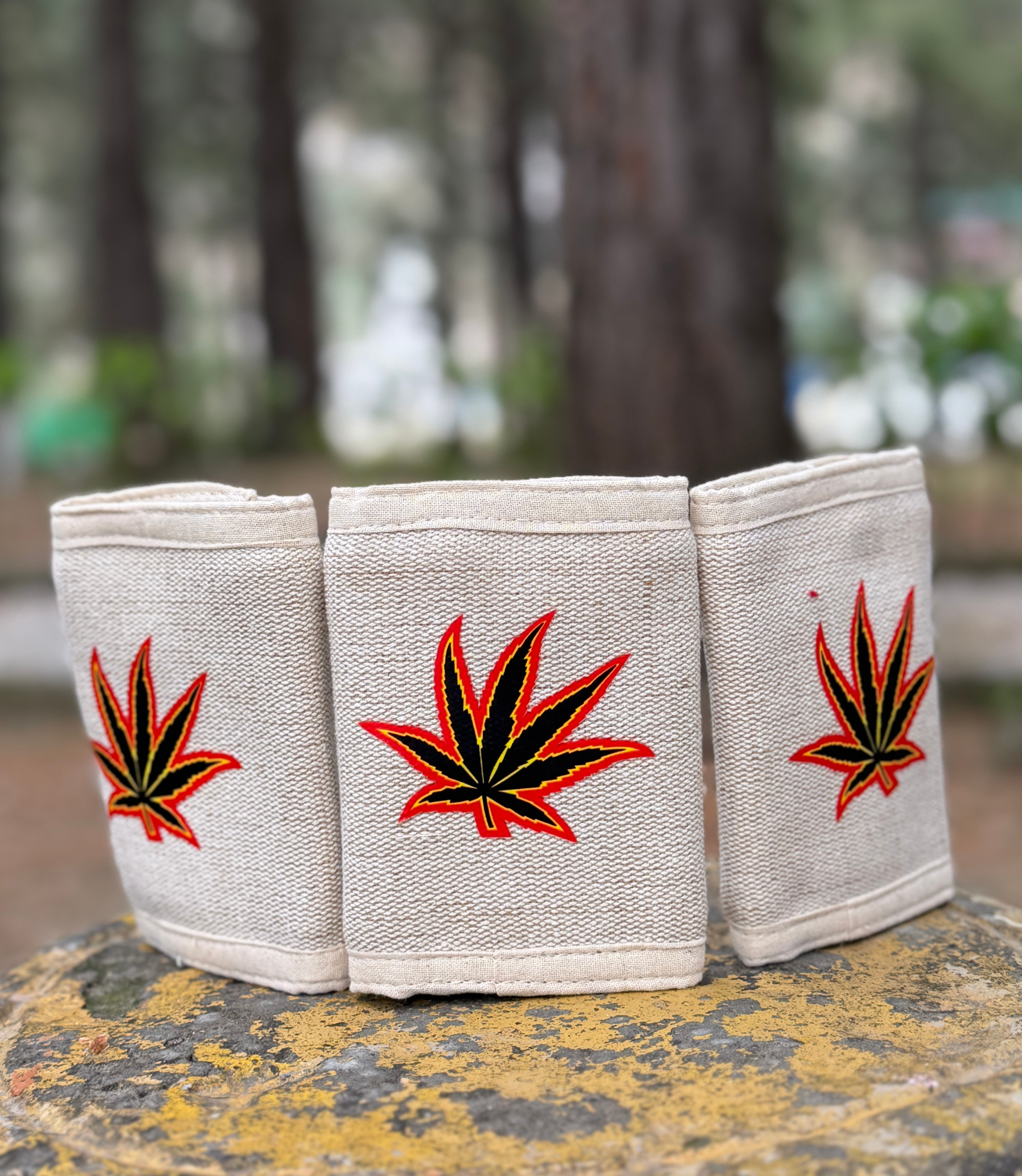 Printed Hemp Leaf Wallet