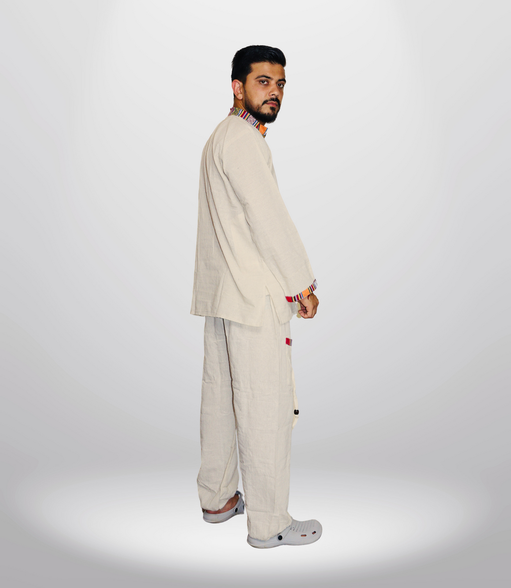 Cotton Kurta - Pajama - Beige
