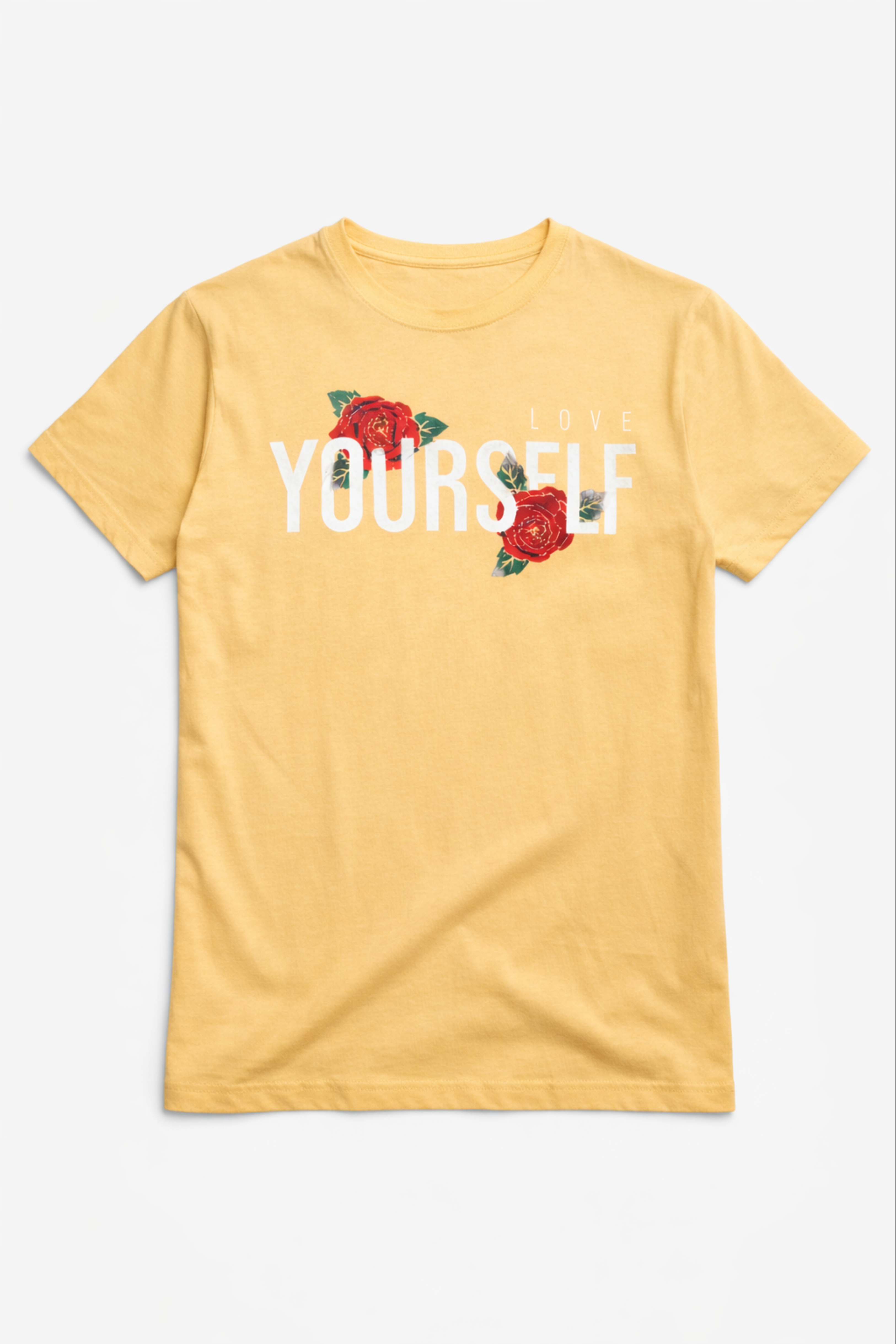 Love Yourself Regular Fit Printed T-Shirt-Beige