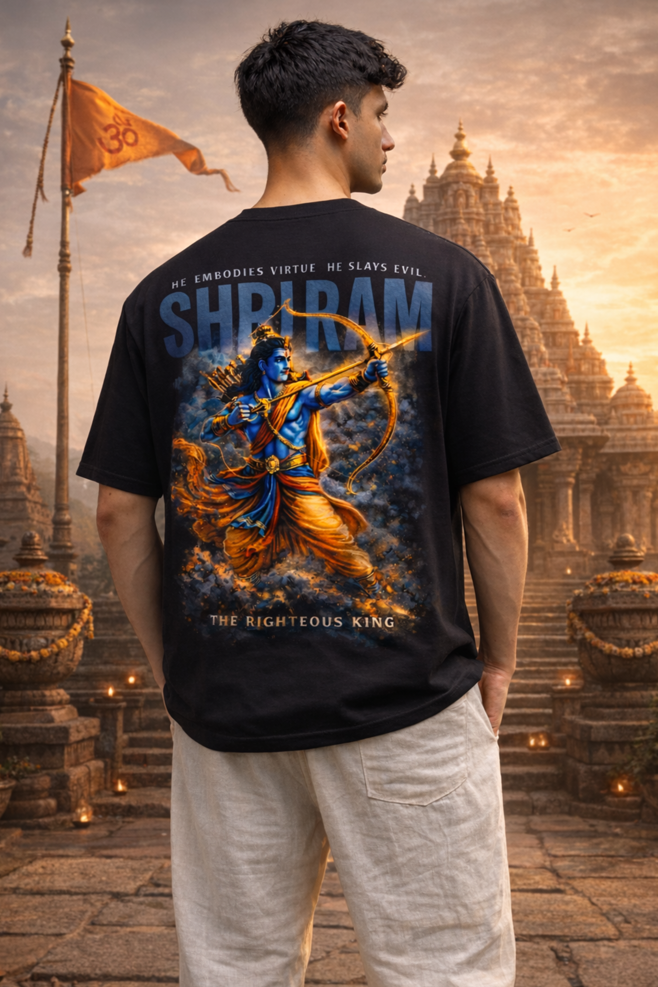 The Righteous King Oversized Tee - Black