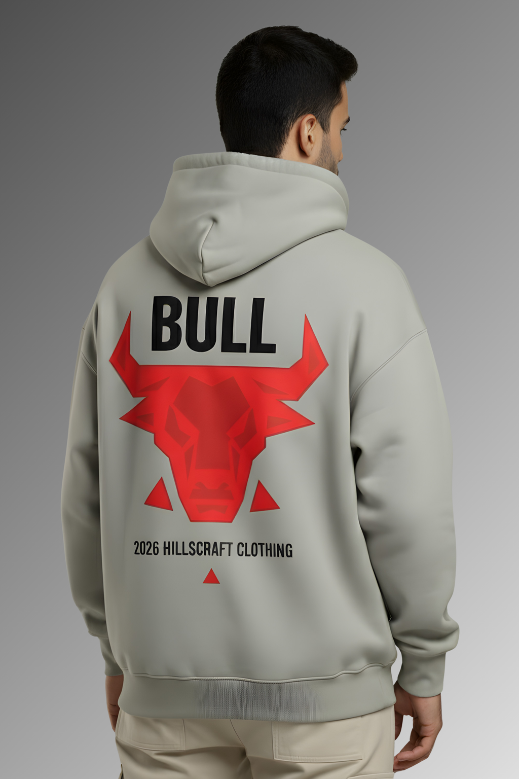 Bulls Premium Oversized Hoodie  - Grey