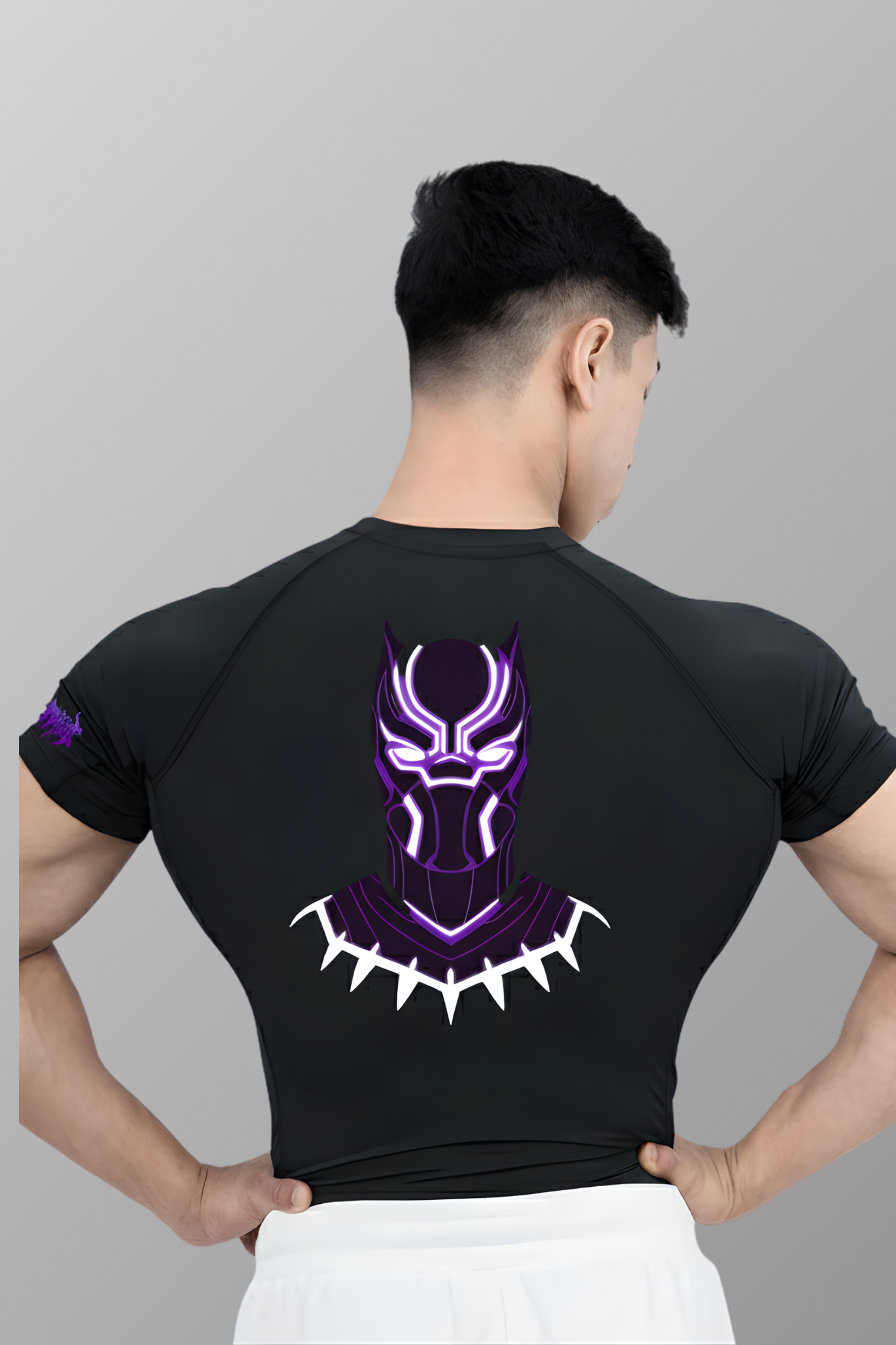 Black Panther Compression Half Sleeve T-Shirt – Black