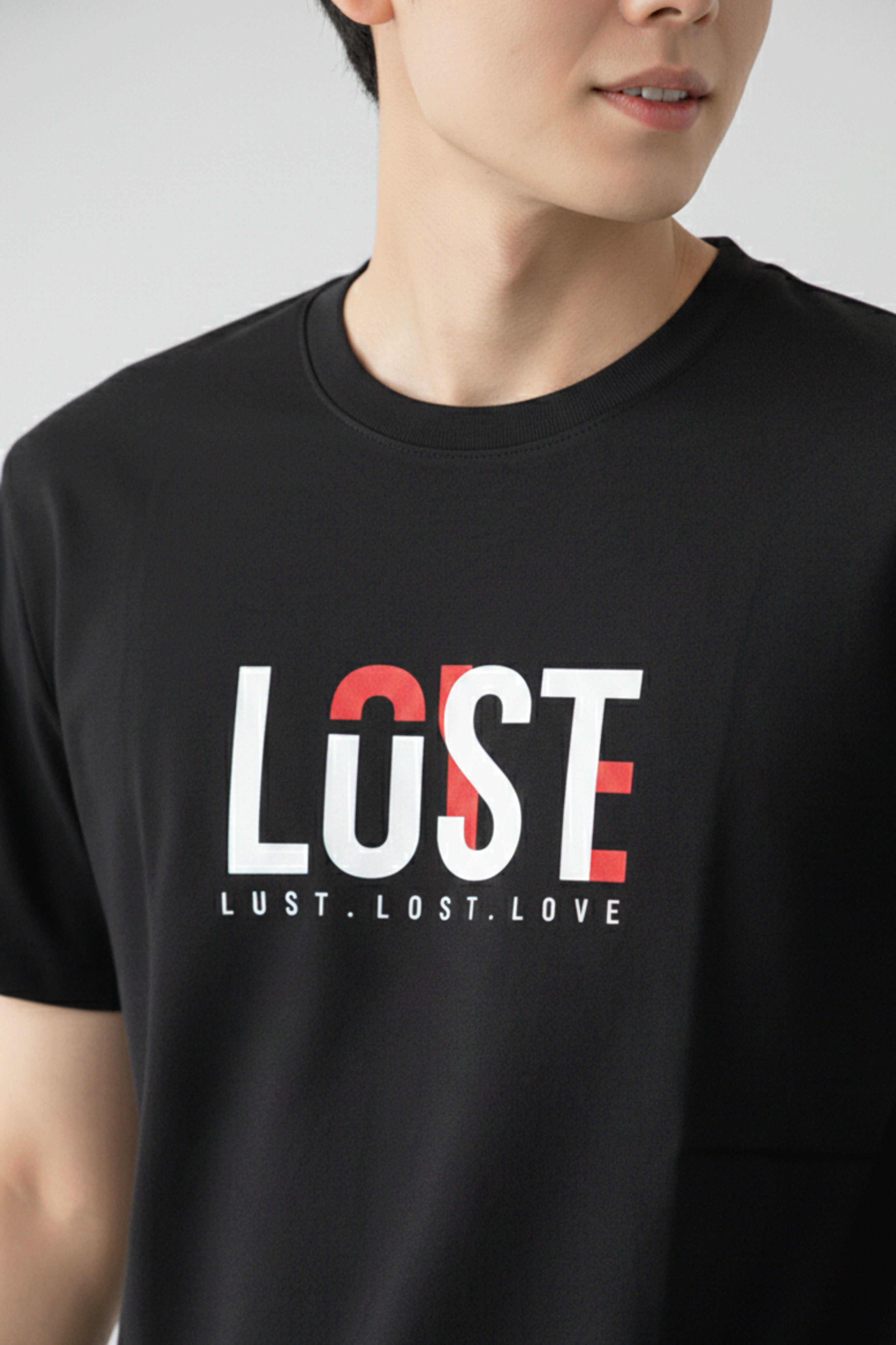 Lust Regular Fit Printed T-Shirt-Black