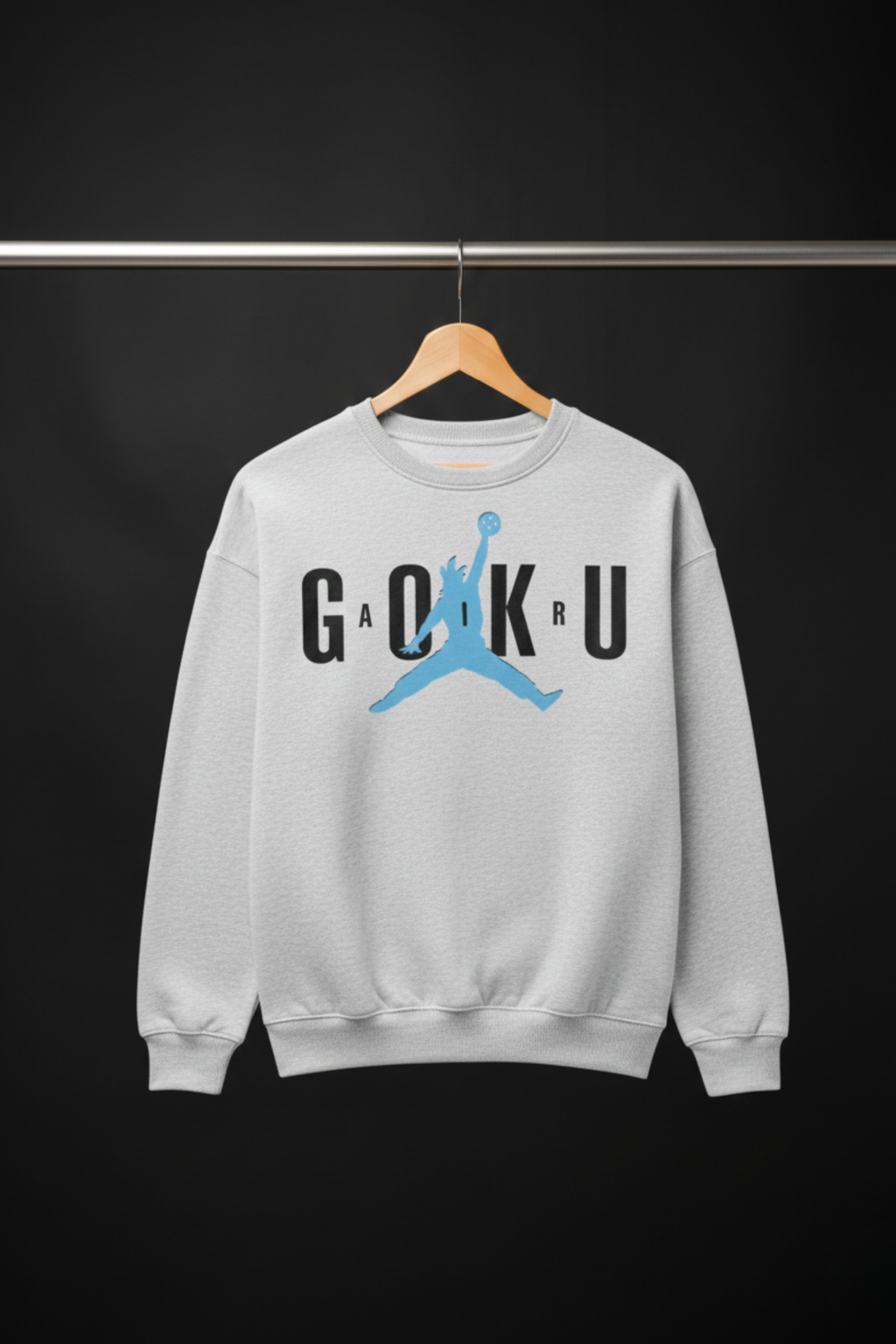 Goku Air Premium Cotton Fleece Sweatshirt - Grey