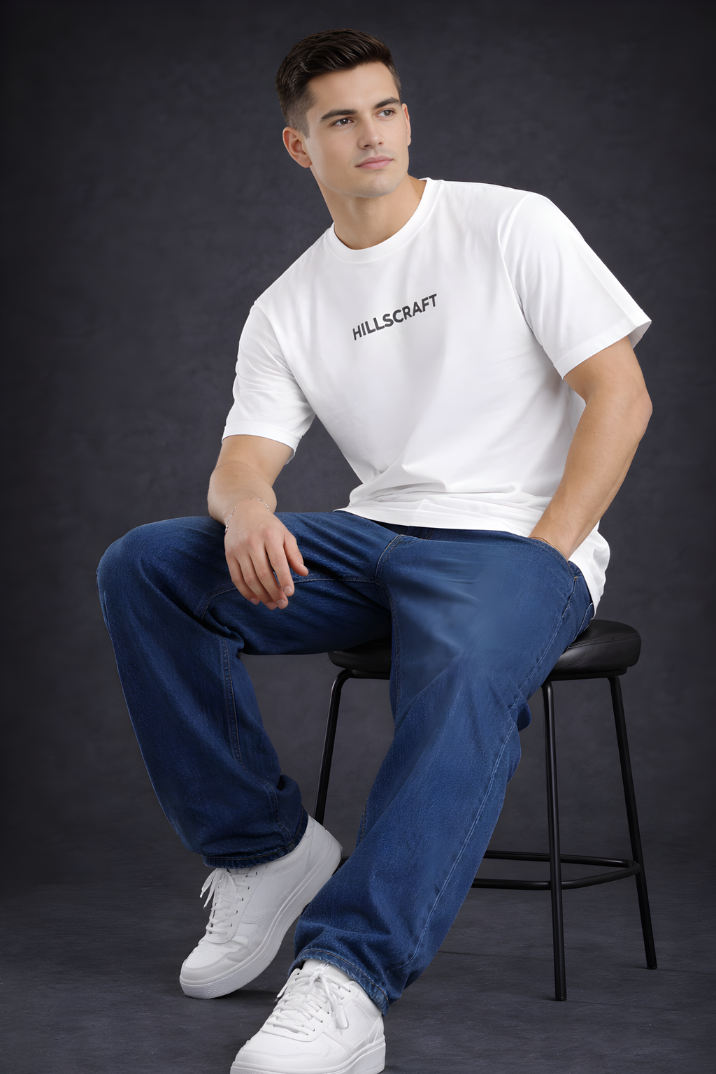 HUNT TO WIN  Regular Fit Printed T-Shirt-White
