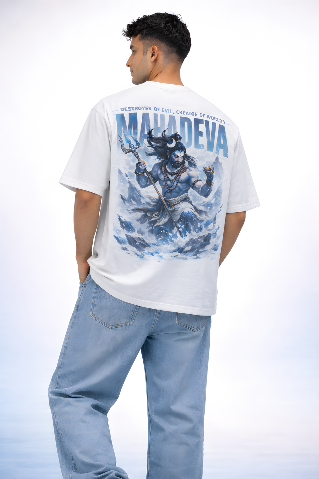 Mahadeva Storm Oversized Tee - White