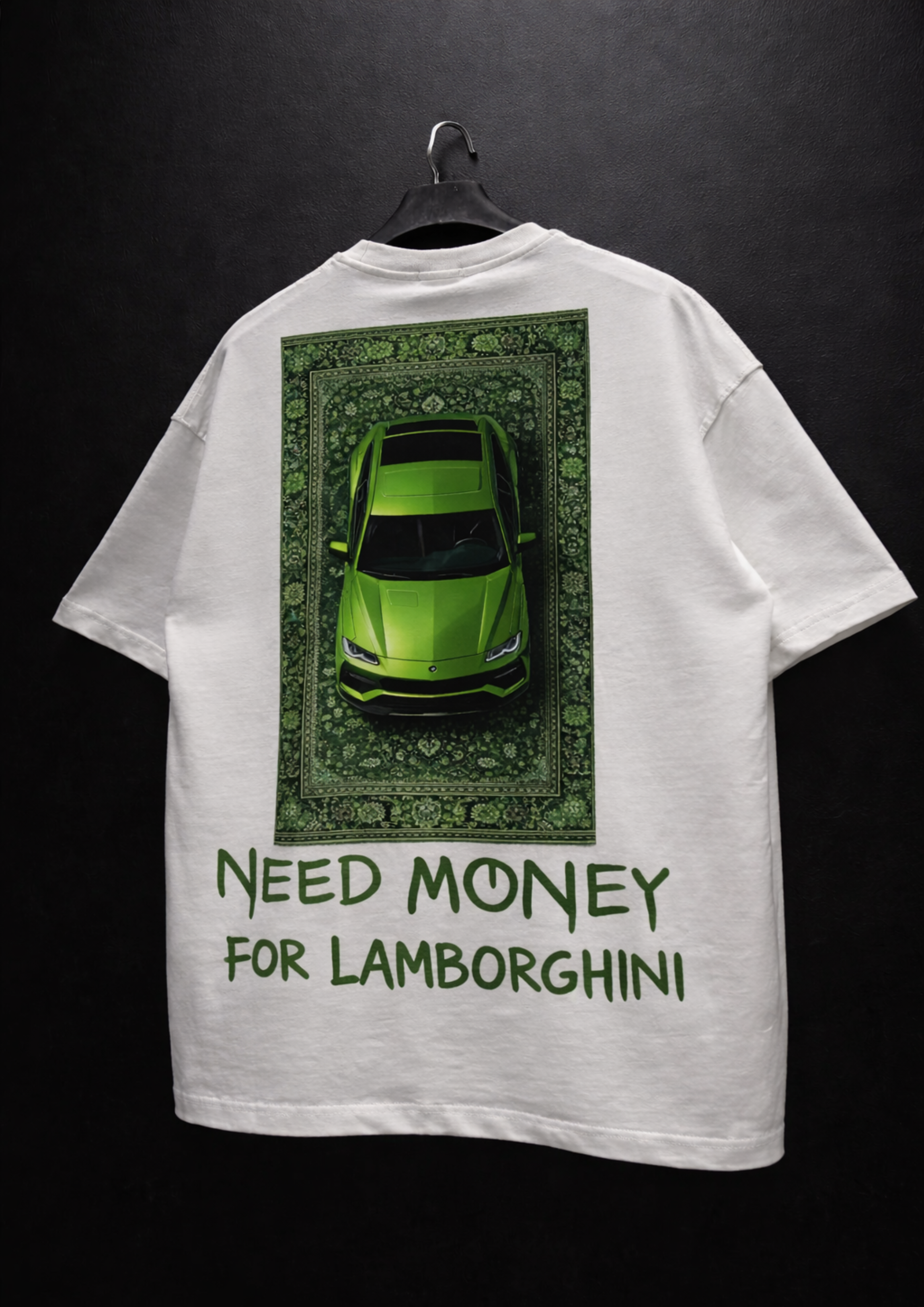 Lambo Hustle Oversized Tee - White