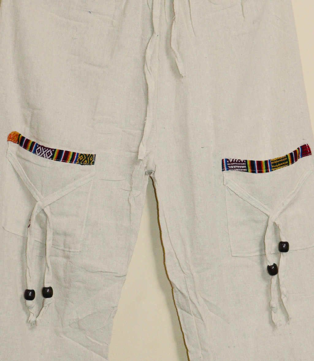 Ethnic Cotton Pajama - Beige-Unisex