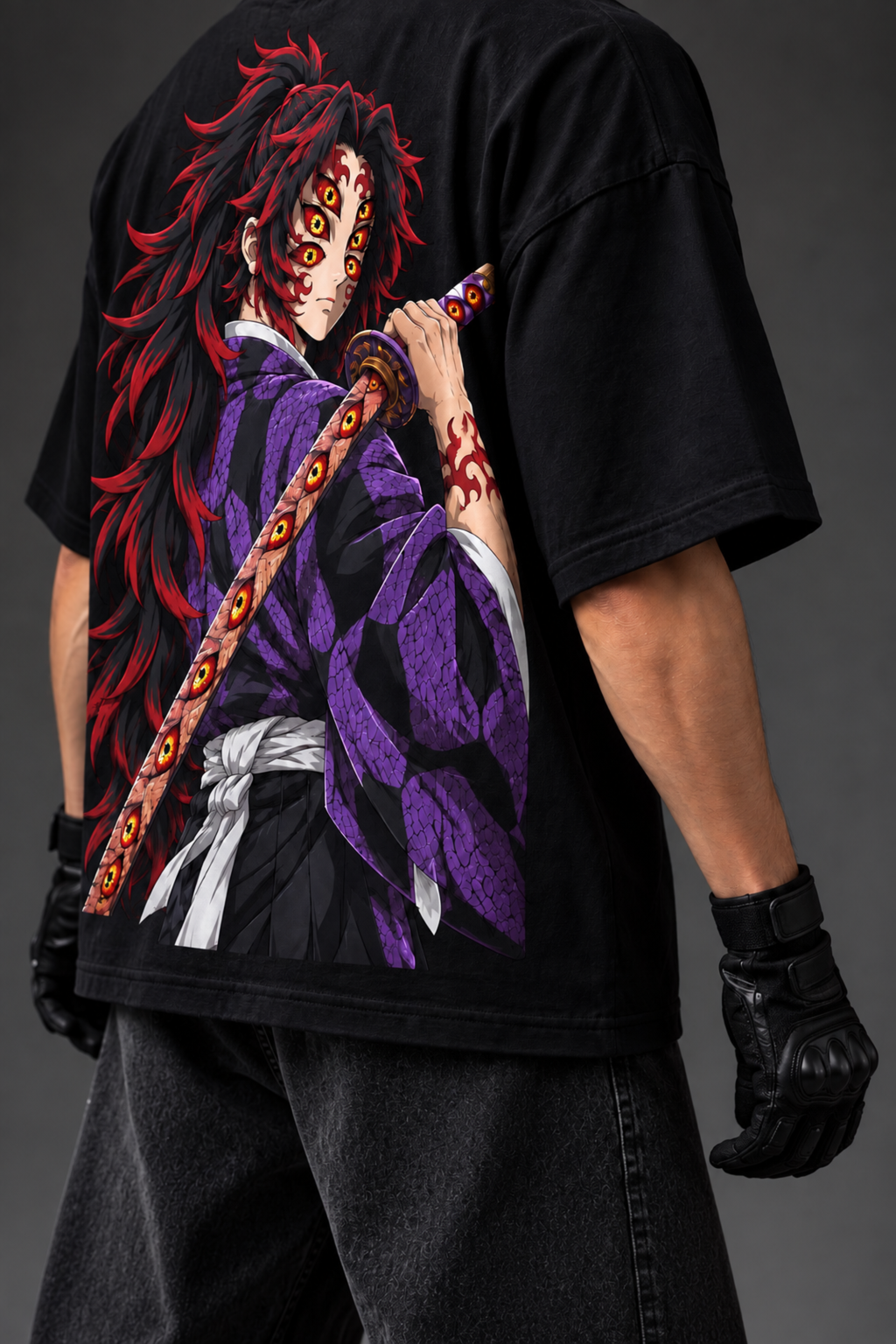 Kokushibo Blood Moon Oversized Tee – Black