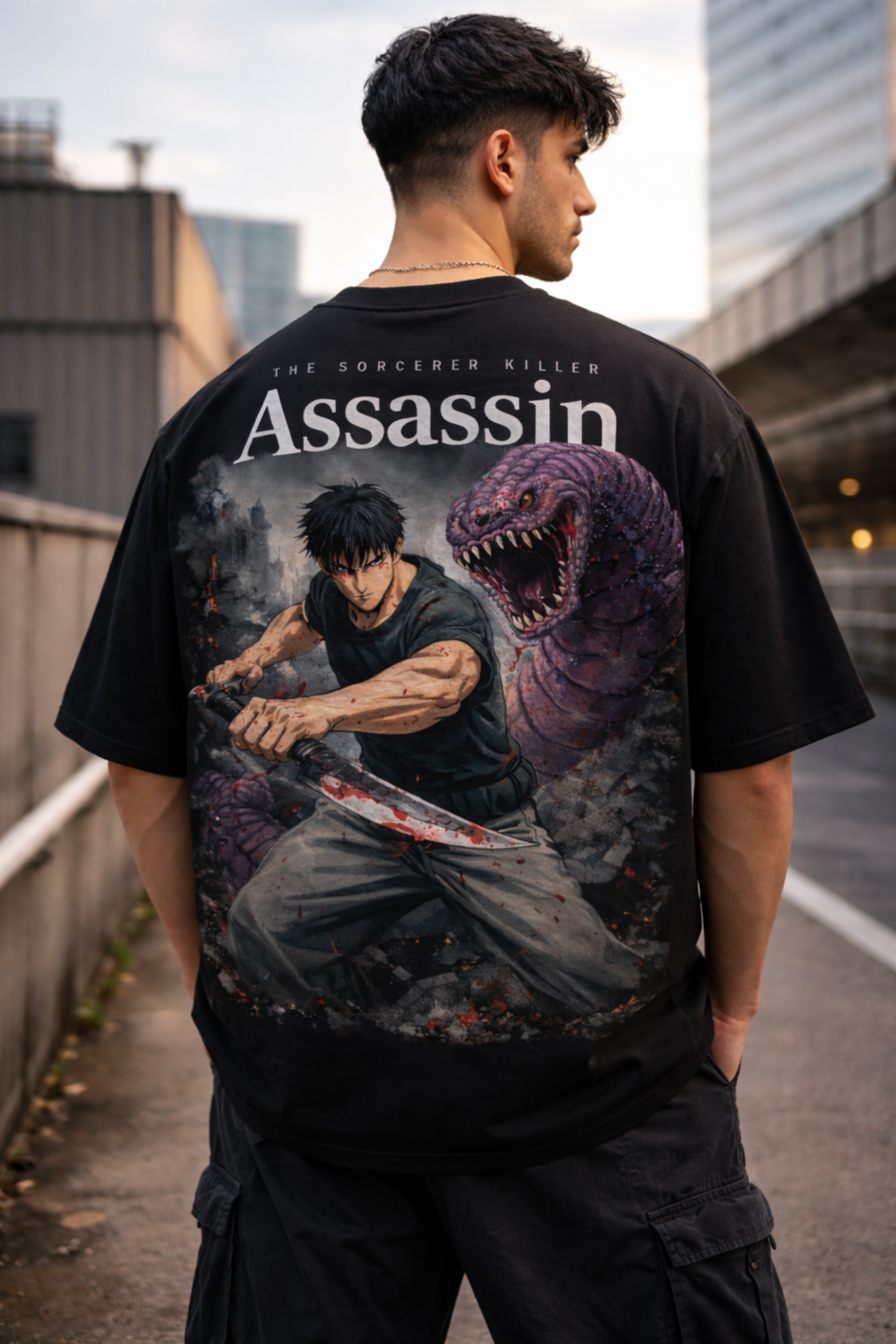 Assassin Instinct Oversized Tee - Black
