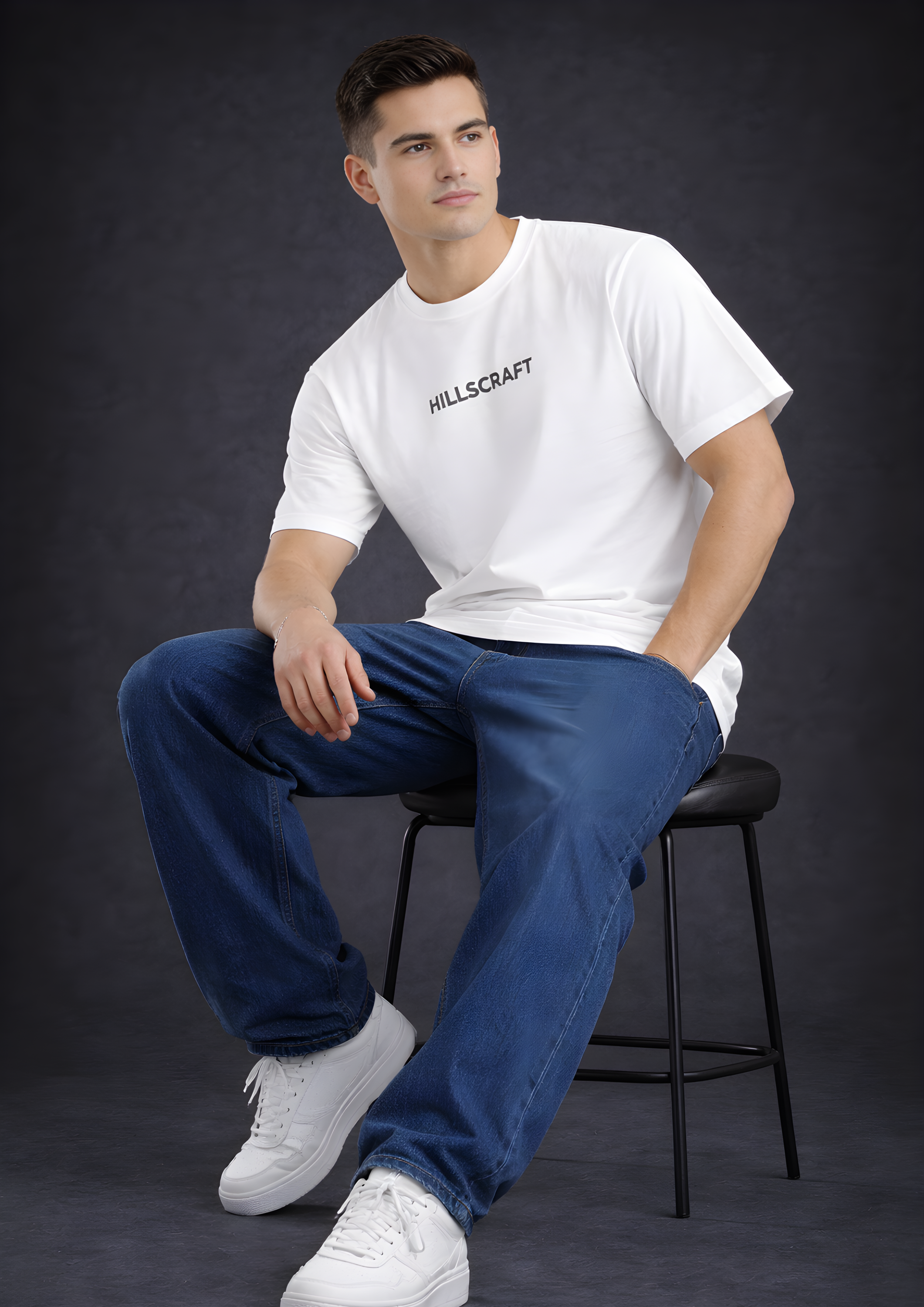 HUNT TO WIN  Regular Fit Printed T-Shirt-White