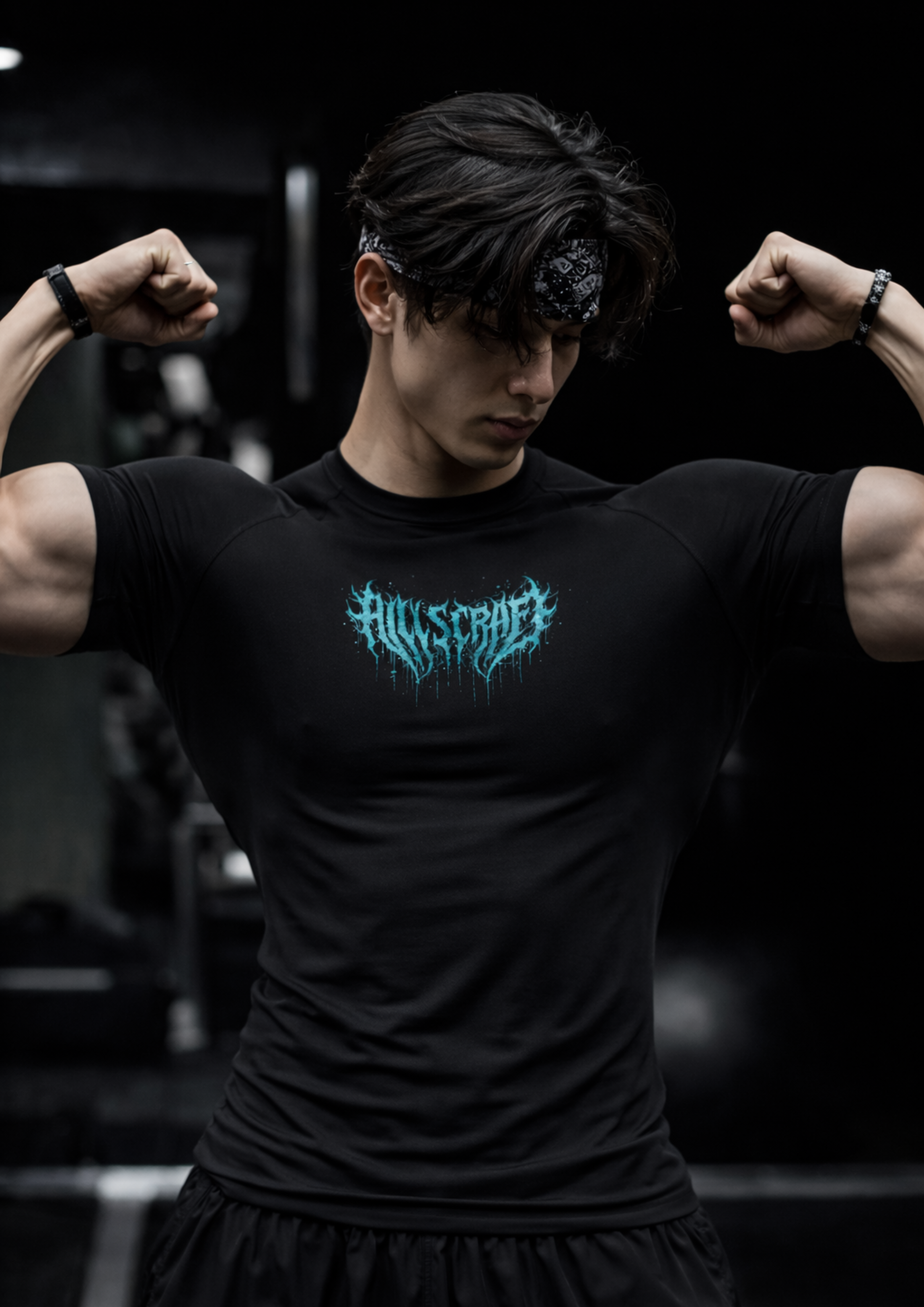 HILLSCRAFT Compression Half Sleeve T-Shirt – Black