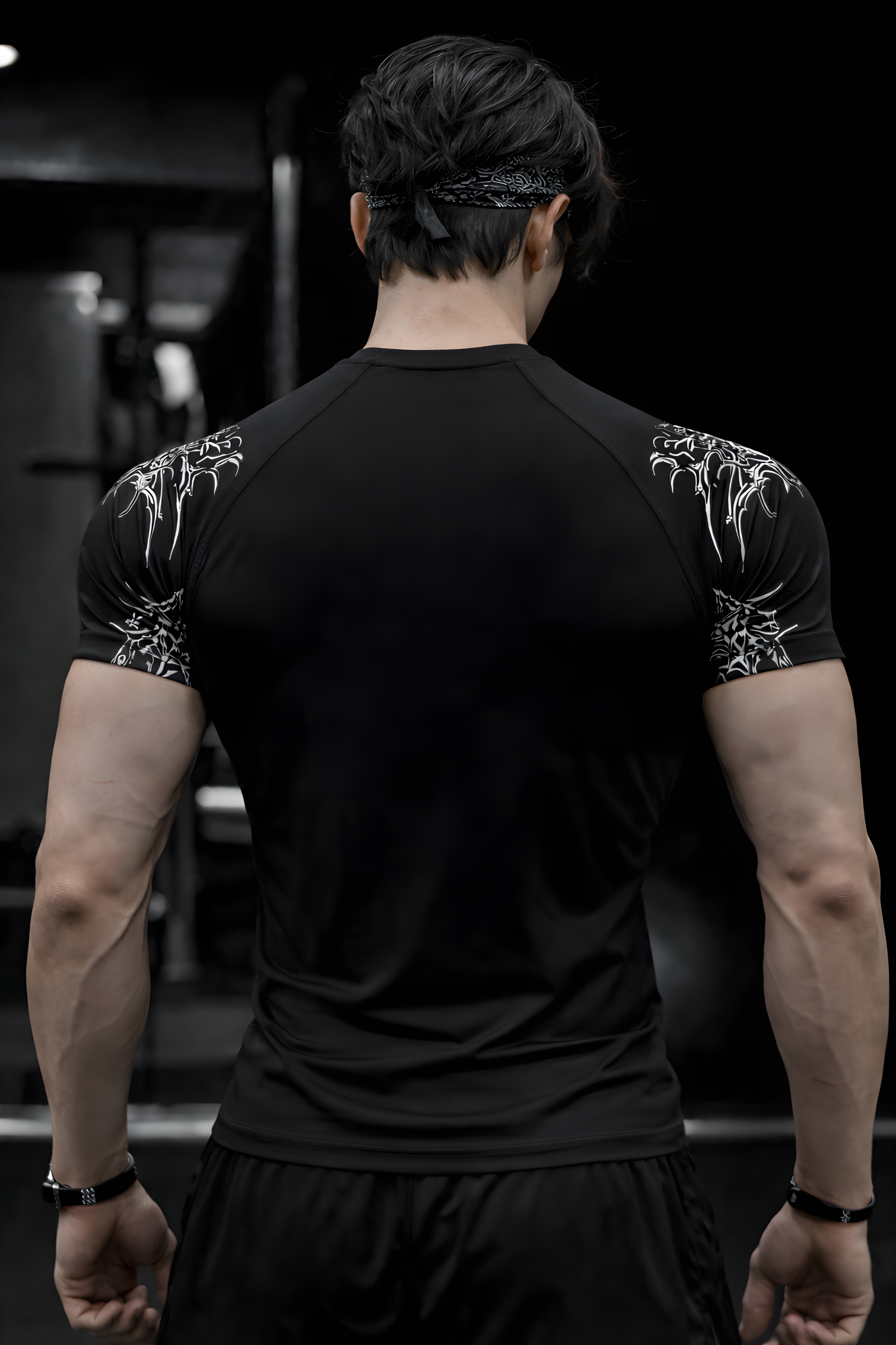 Iron Spine Compression Half Sleeve T-Shirt – Black