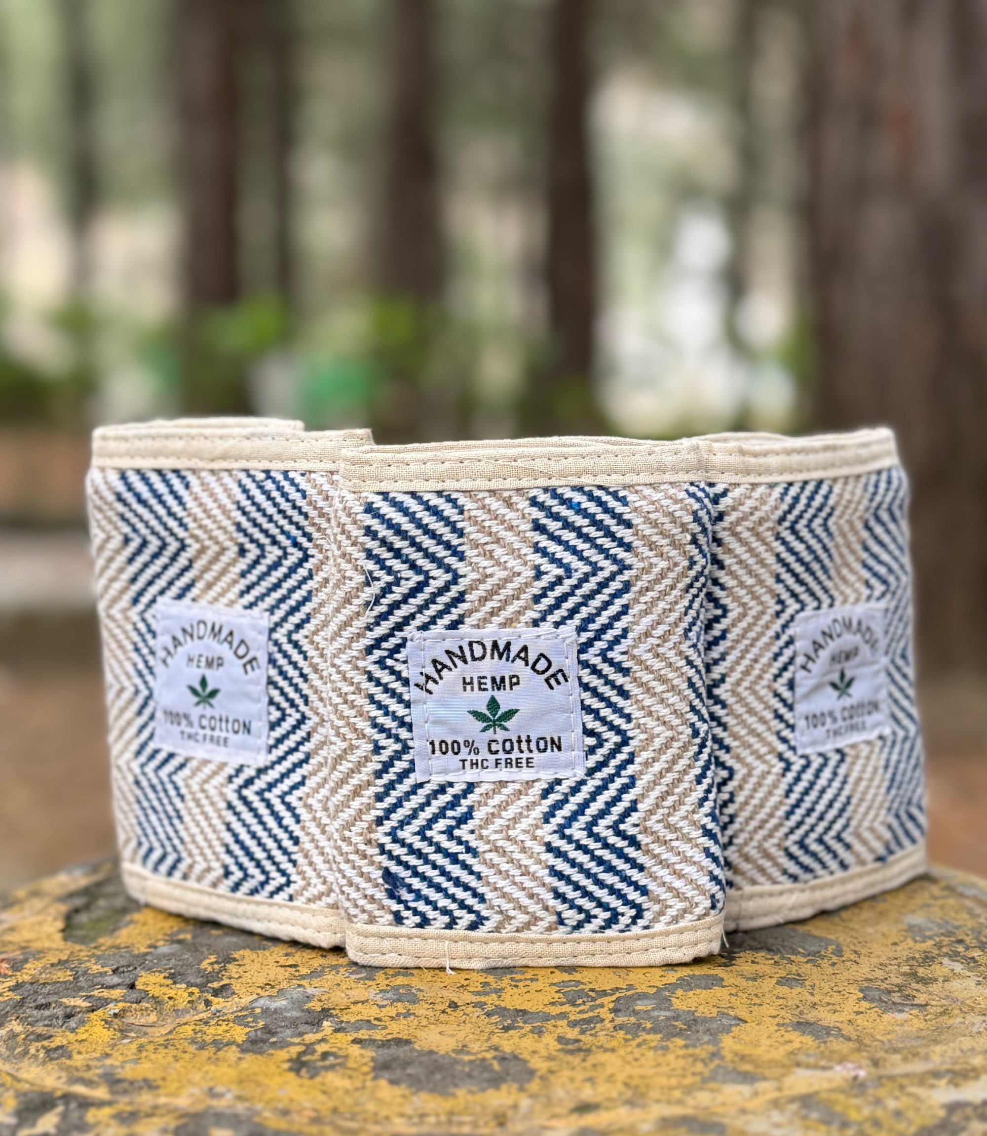 Blue ZigZag Hemp Wallet