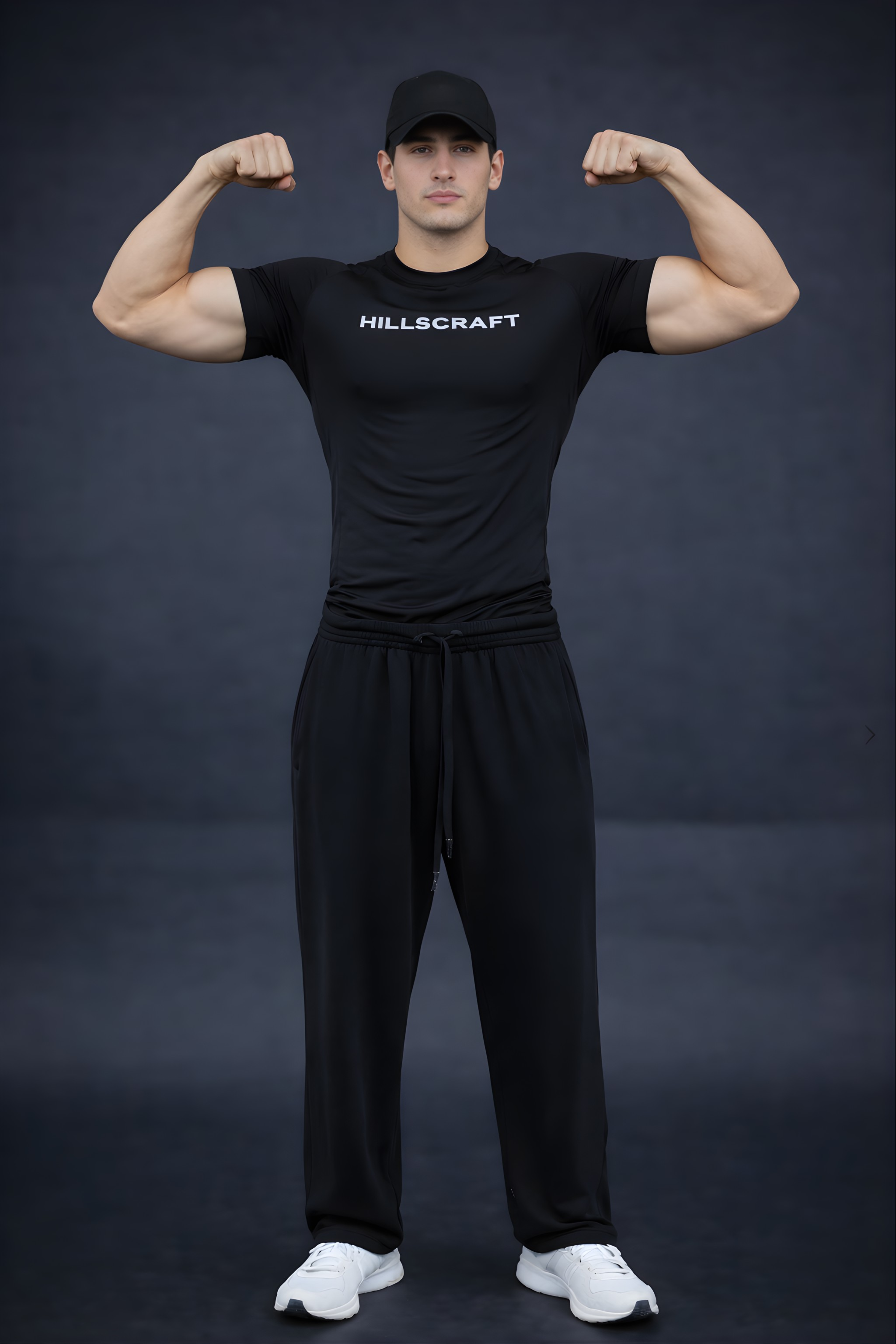 HILLSCRAFT Compression Half Sleeve T-Shirt – Black