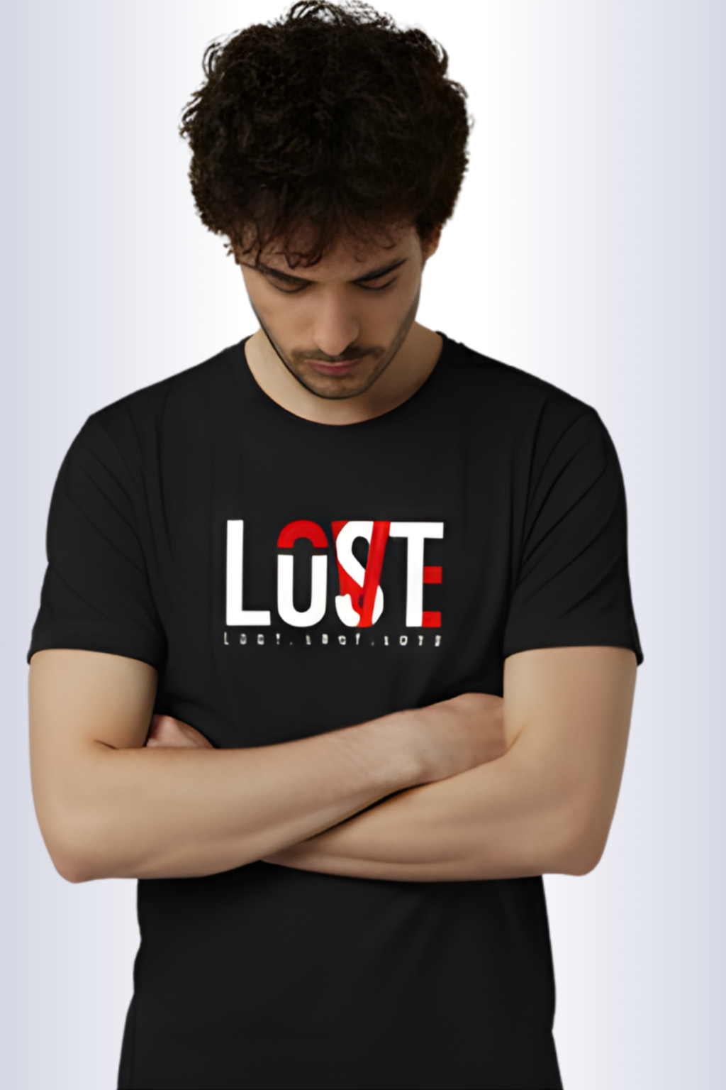 Lust Regular Fit Printed T-Shirt-Black