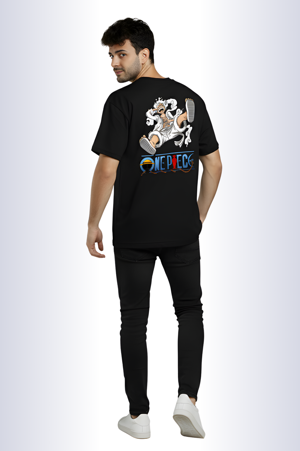 One Piece Regular Fit Printed T-Shirt -Black