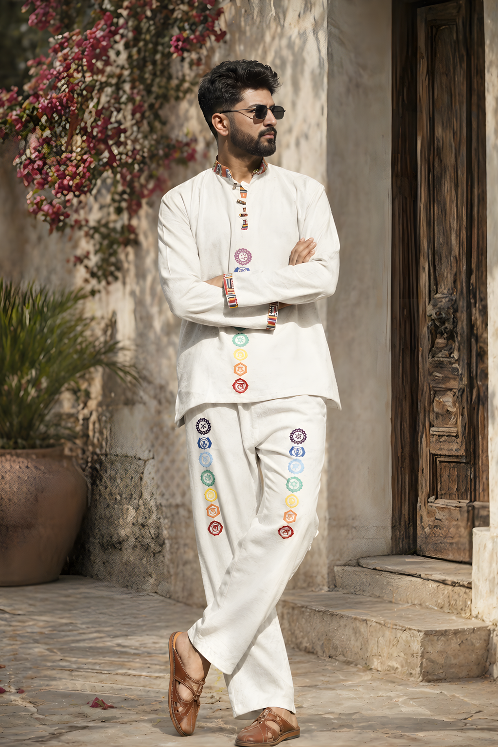 7 CHAKRAS Ethnic Kurta Pajama Set - BEIGE