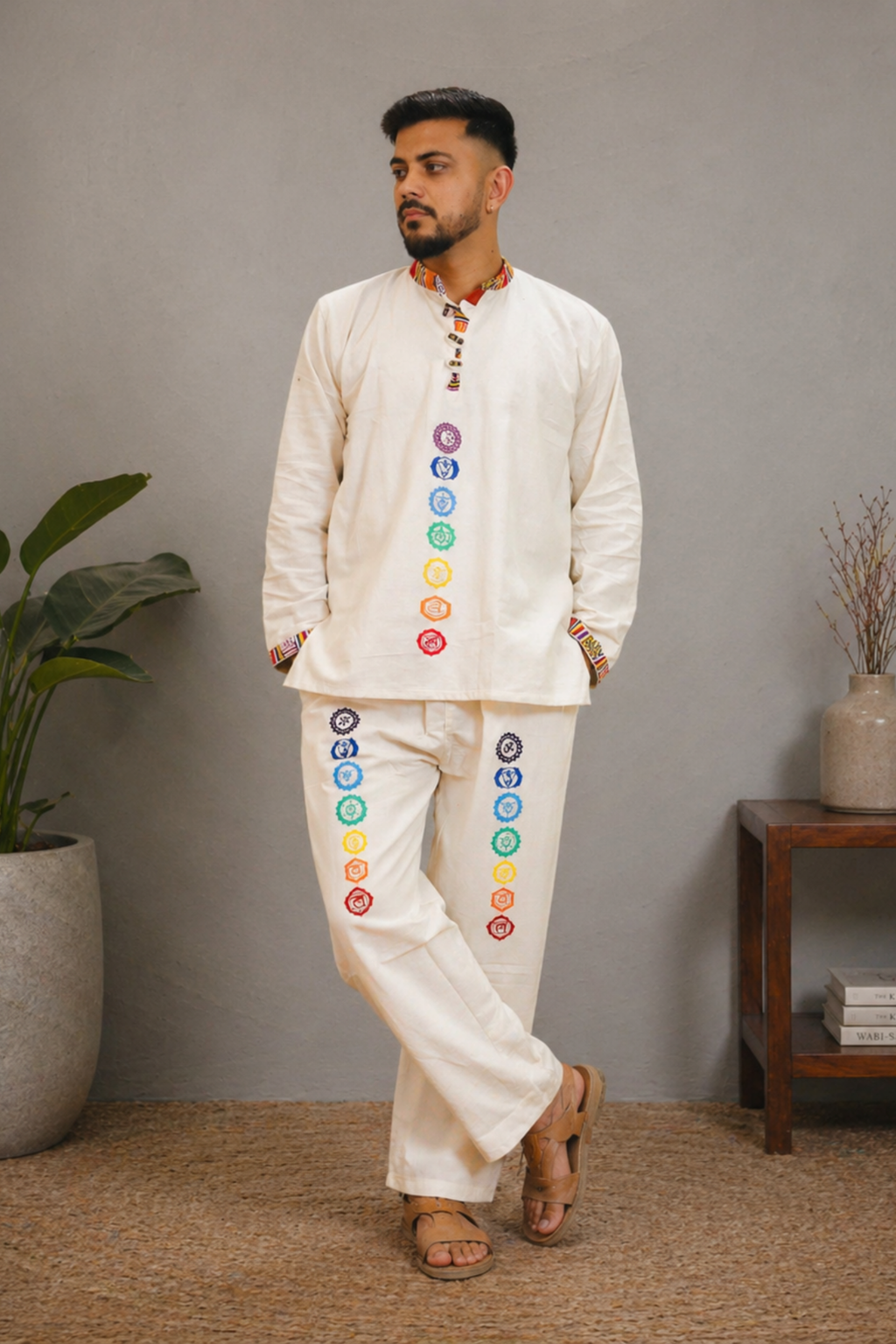 7 CHAKRAS Ethnic Kurta Pajama Set - BEIGE