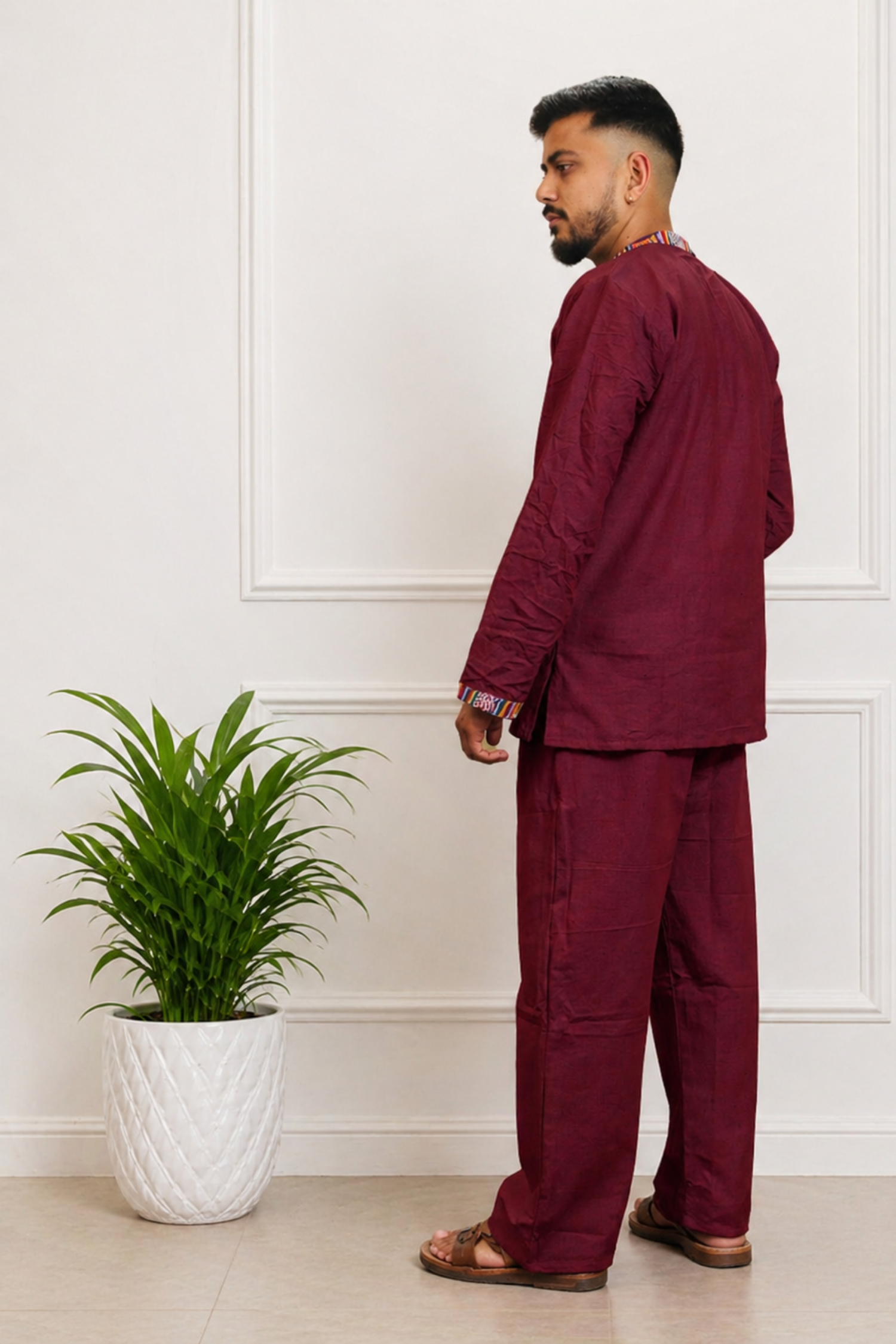 7 CHAKRAS Ethnic Kurta Pajama Set -MAROON