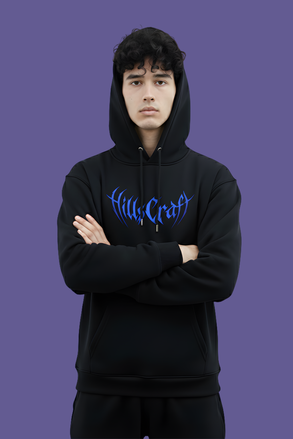 Blue Venom Regular Unisex Hoodie  - BLACK