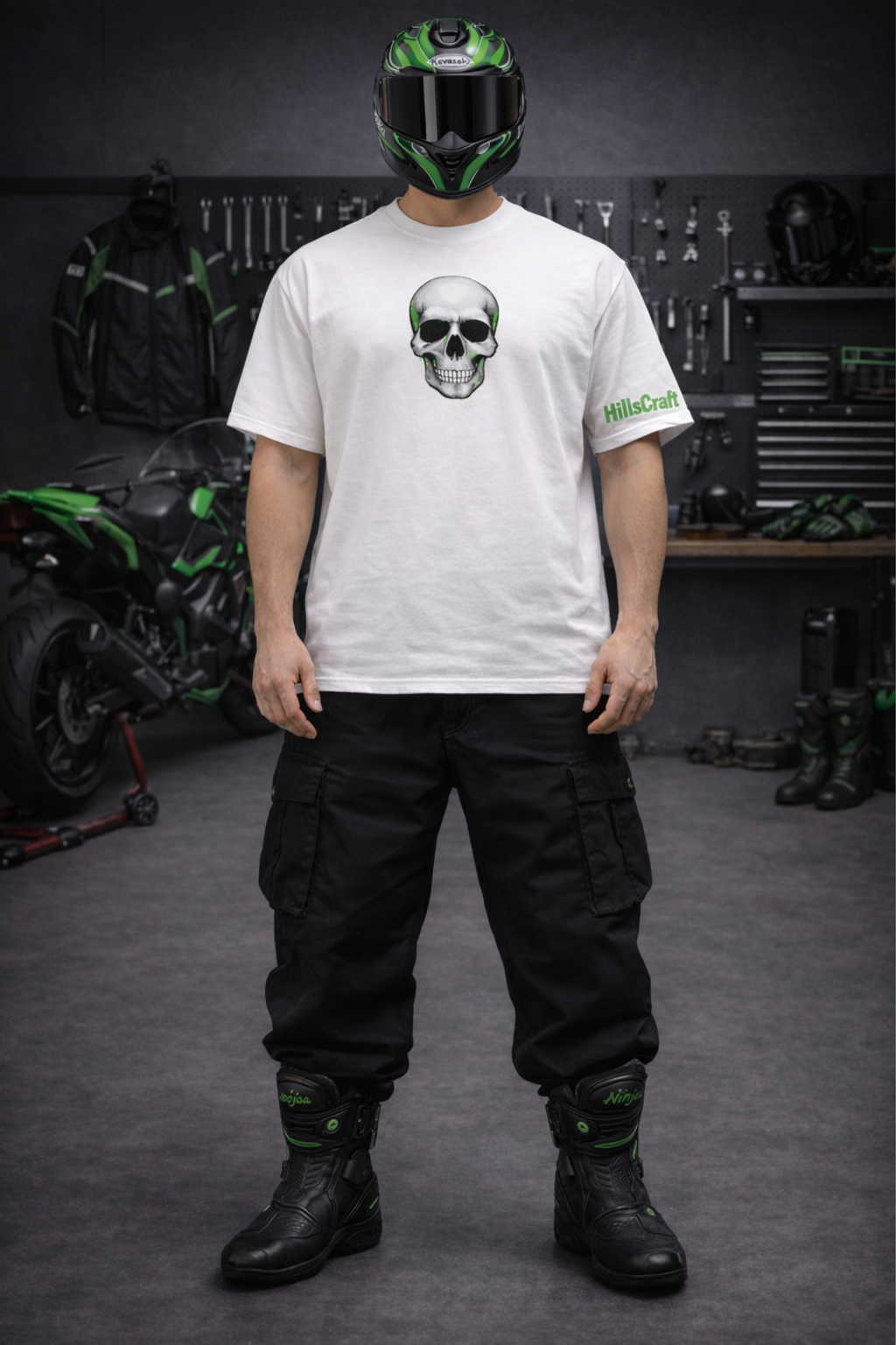 FEARLESS RIDER Oversized Tee - White