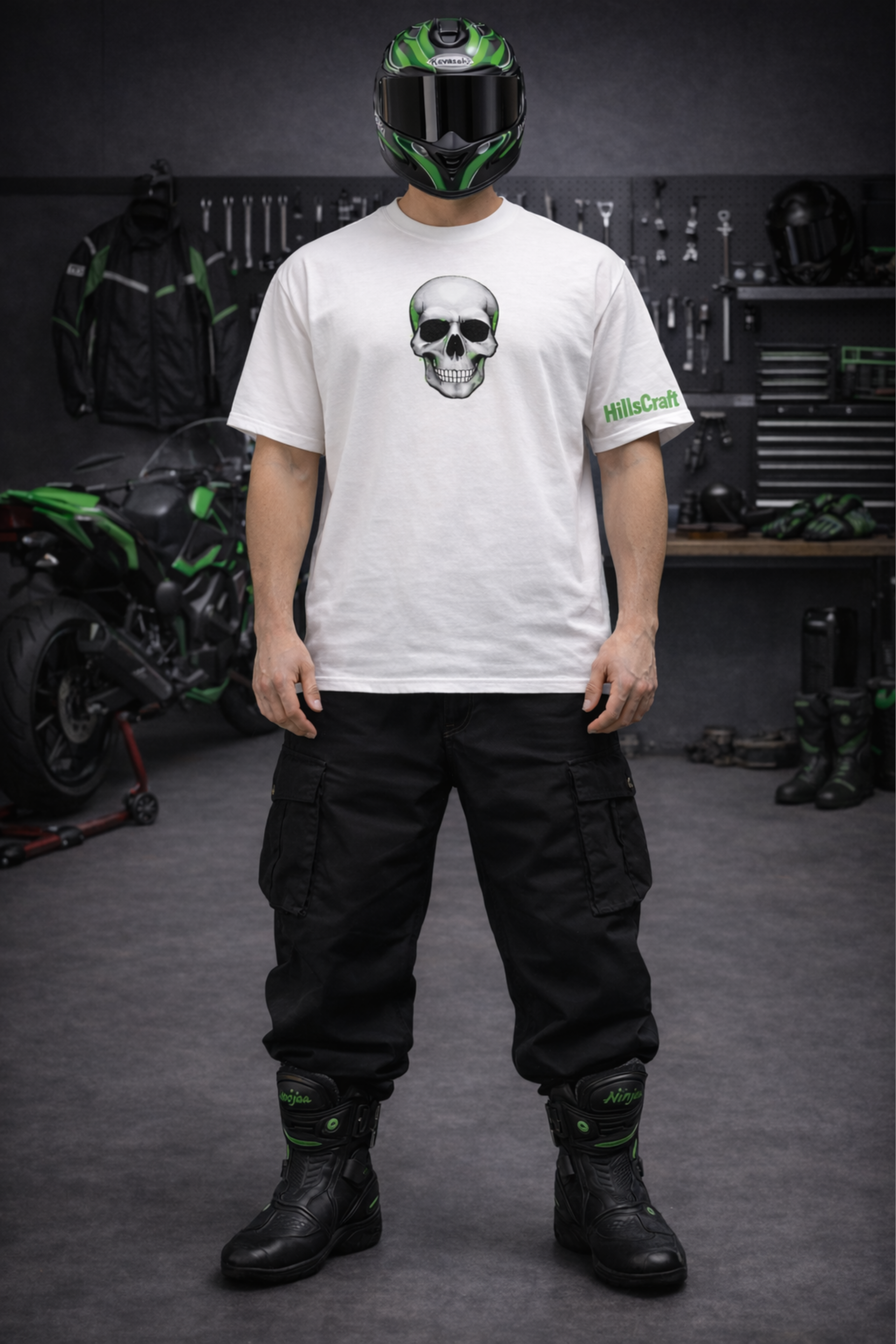 FEARLESS RIDER Oversized Tee - White