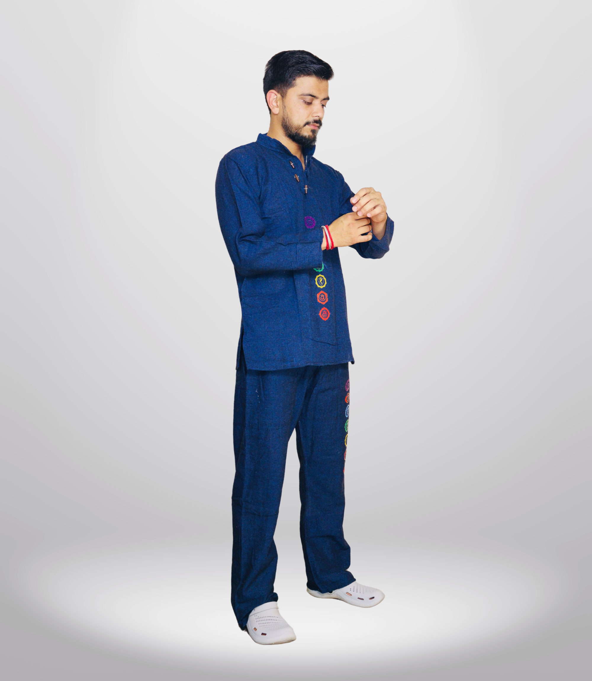 7 CHAKRA KURTA PAJAMA SET - BLUE