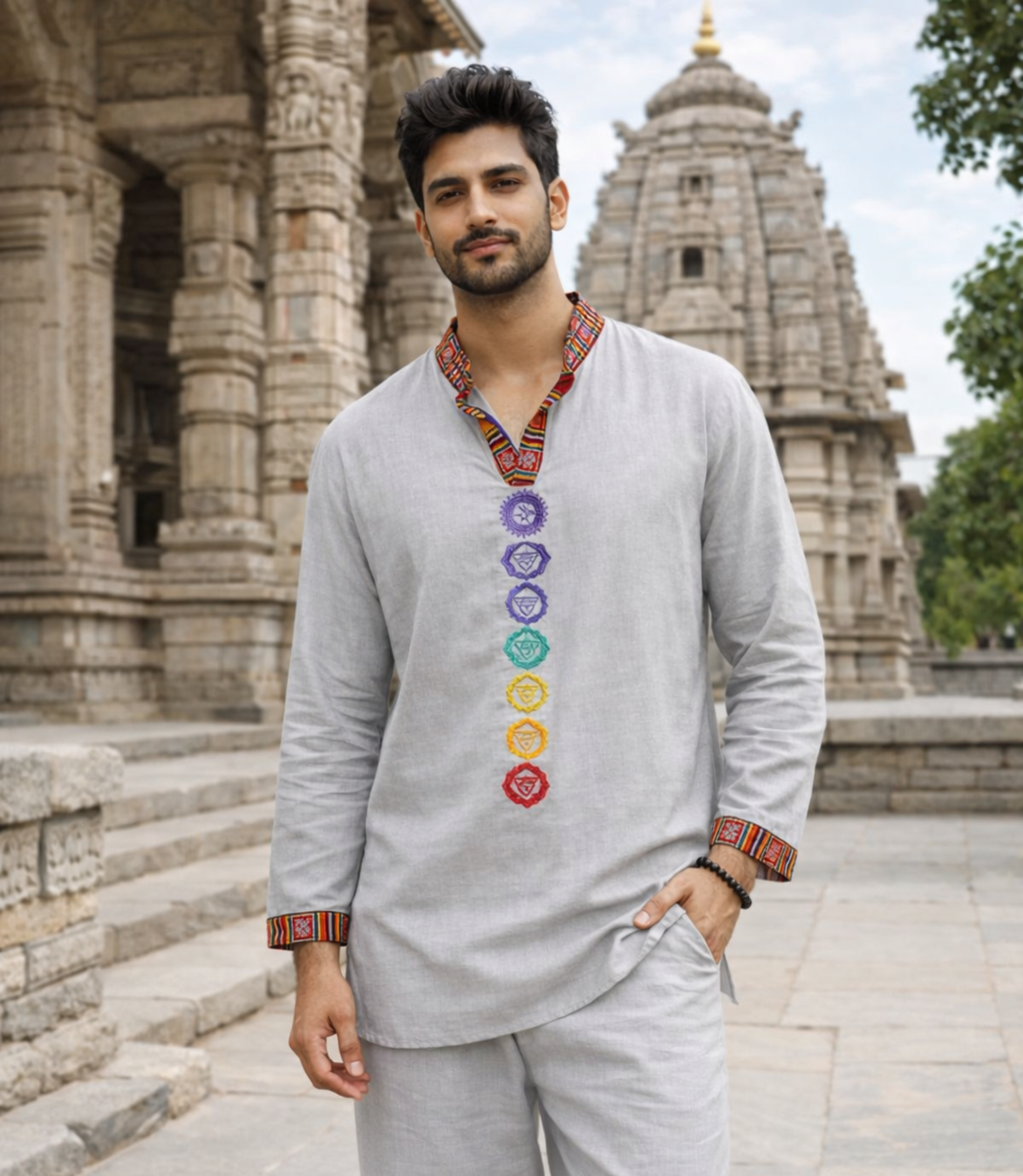 7 Chakara Kurta - GREY
