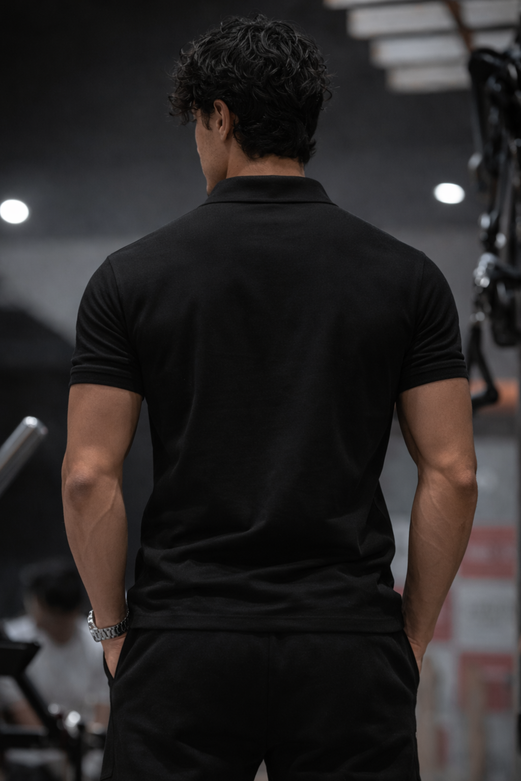 Hillscraft Regular Fit Lycra Polo T-Shirt - Black