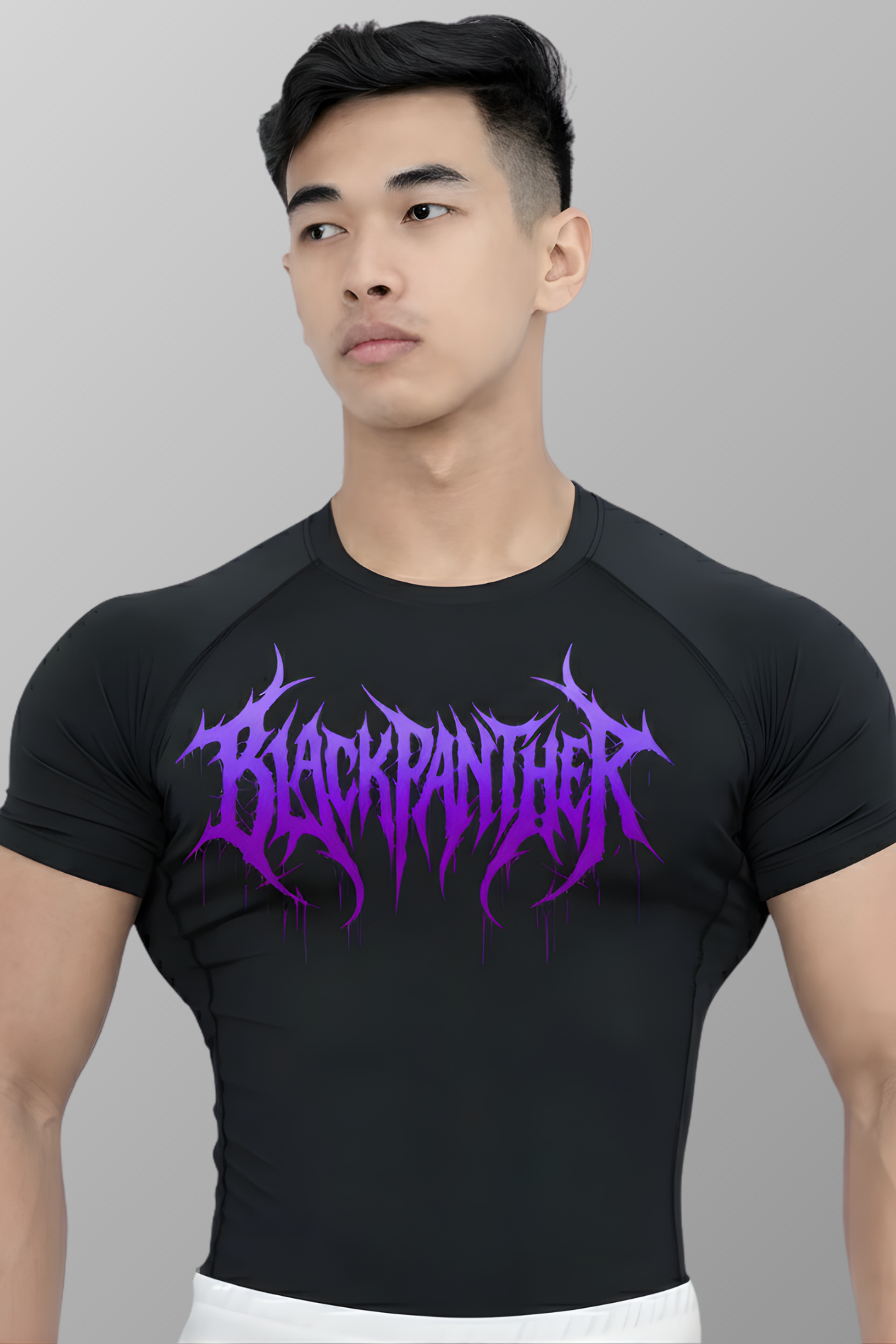 Black Panther Compression Half Sleeve T-Shirt – Black