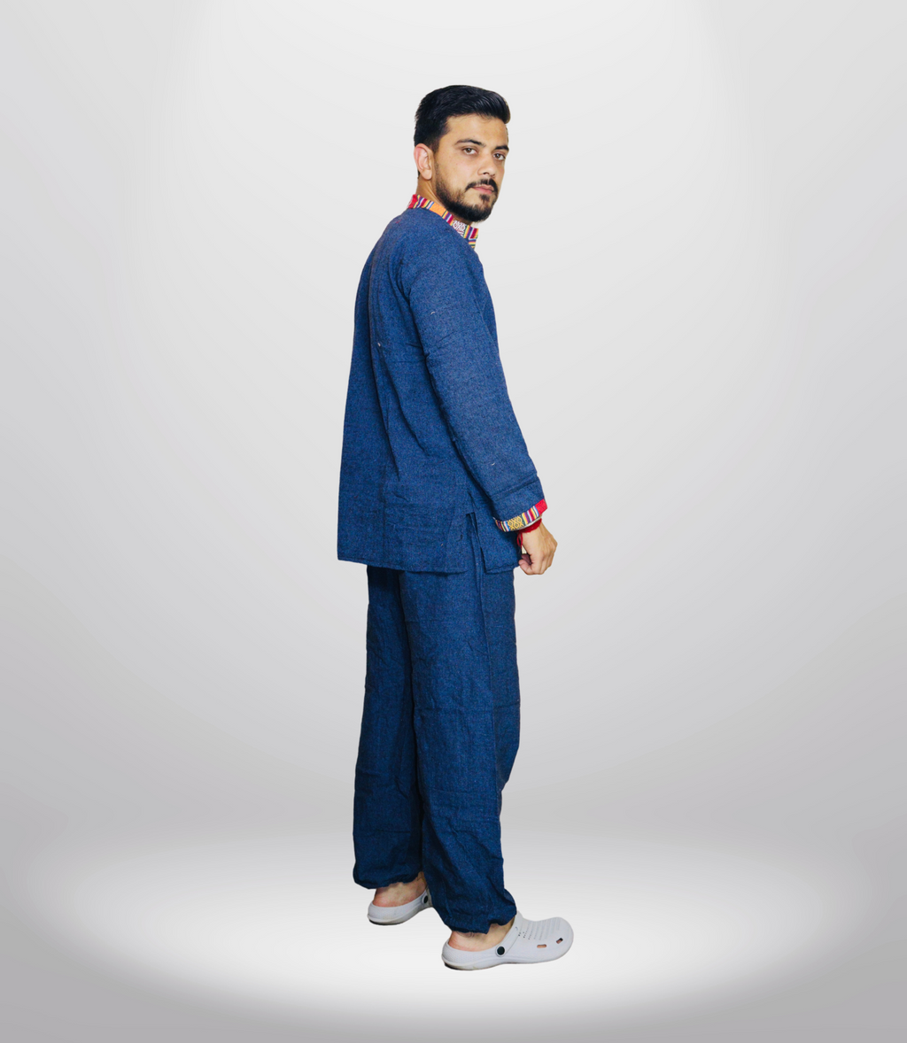 Cotton Kurta - Pajama - Blue