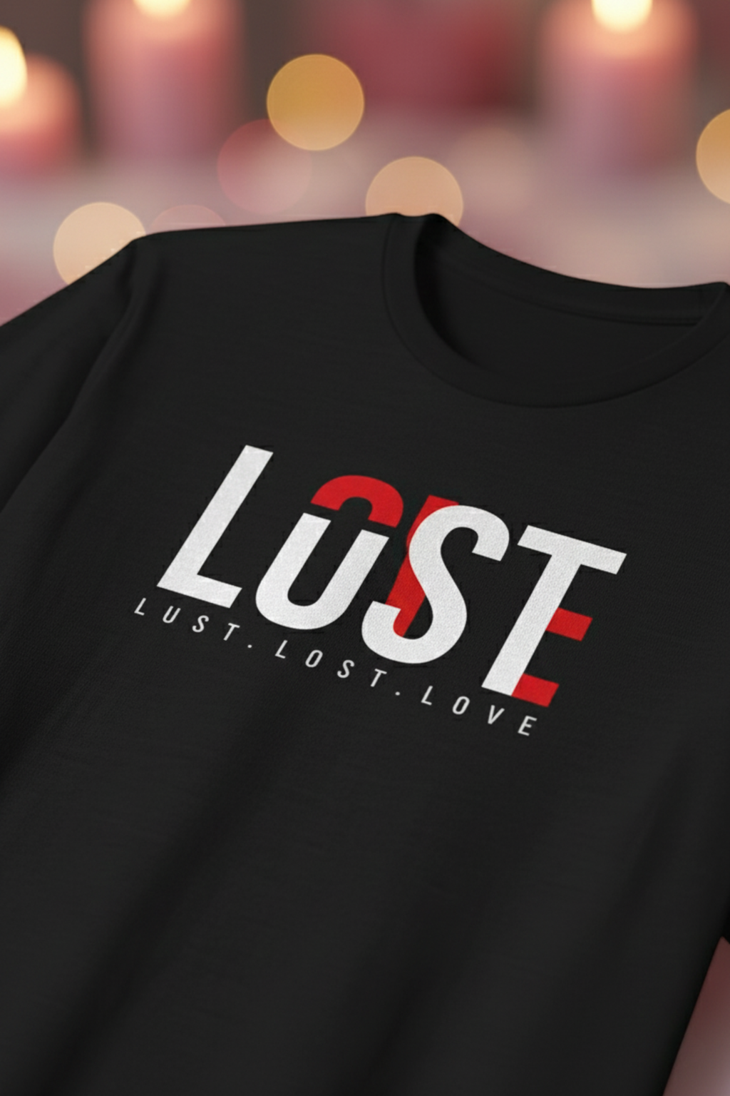 Lust Regular Fit Printed T-Shirt-Black