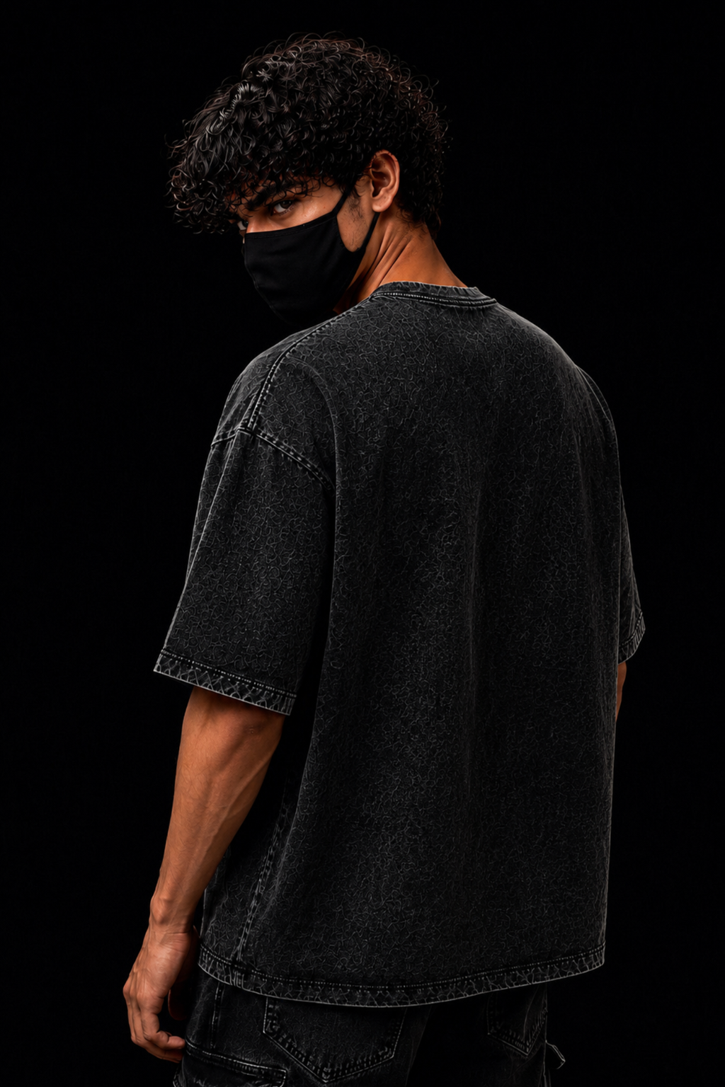 Itachi Uchiha Oversized Acidwash Tee– Black