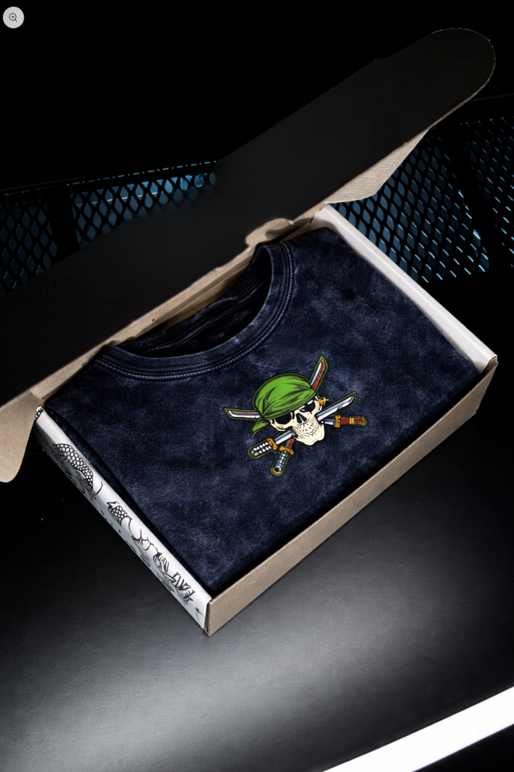 ZORO SHADOW FLAME  Oversized Gym Vest - Acid Wash BLUE