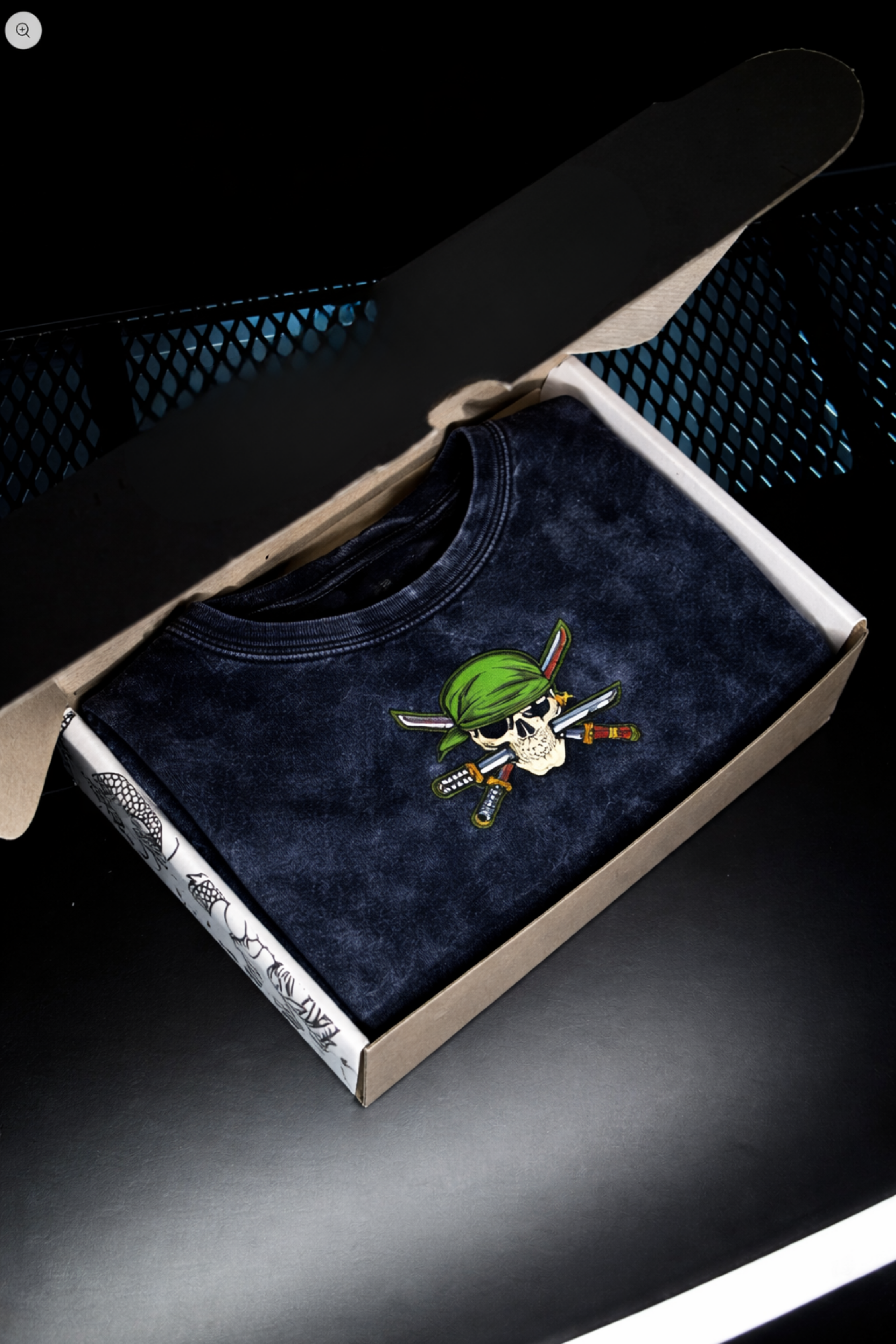 ZORO SHADOW FLAME  Oversized Gym Vest - Acid Wash BLUE