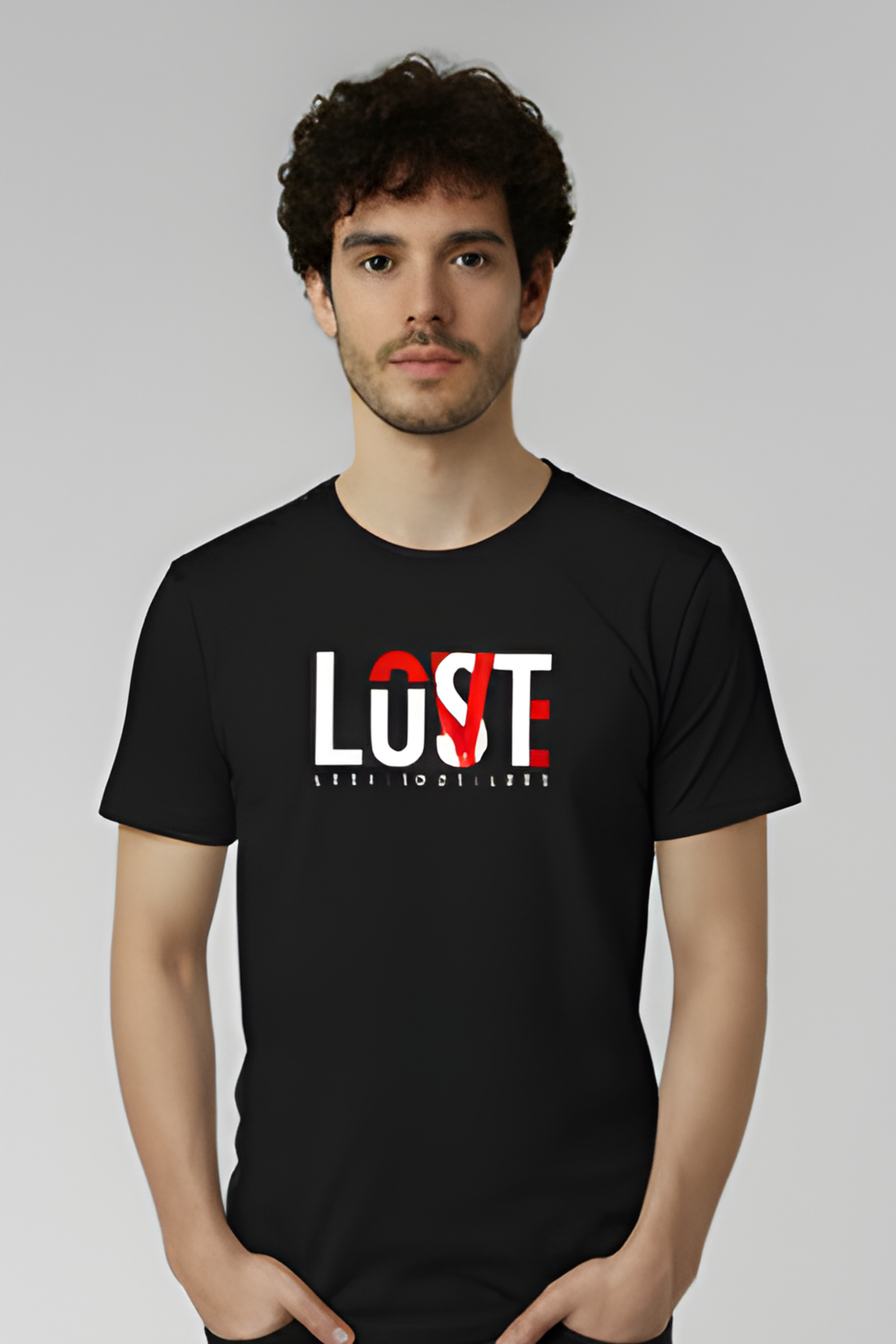 Lust Regular Fit Printed T-Shirt-Black