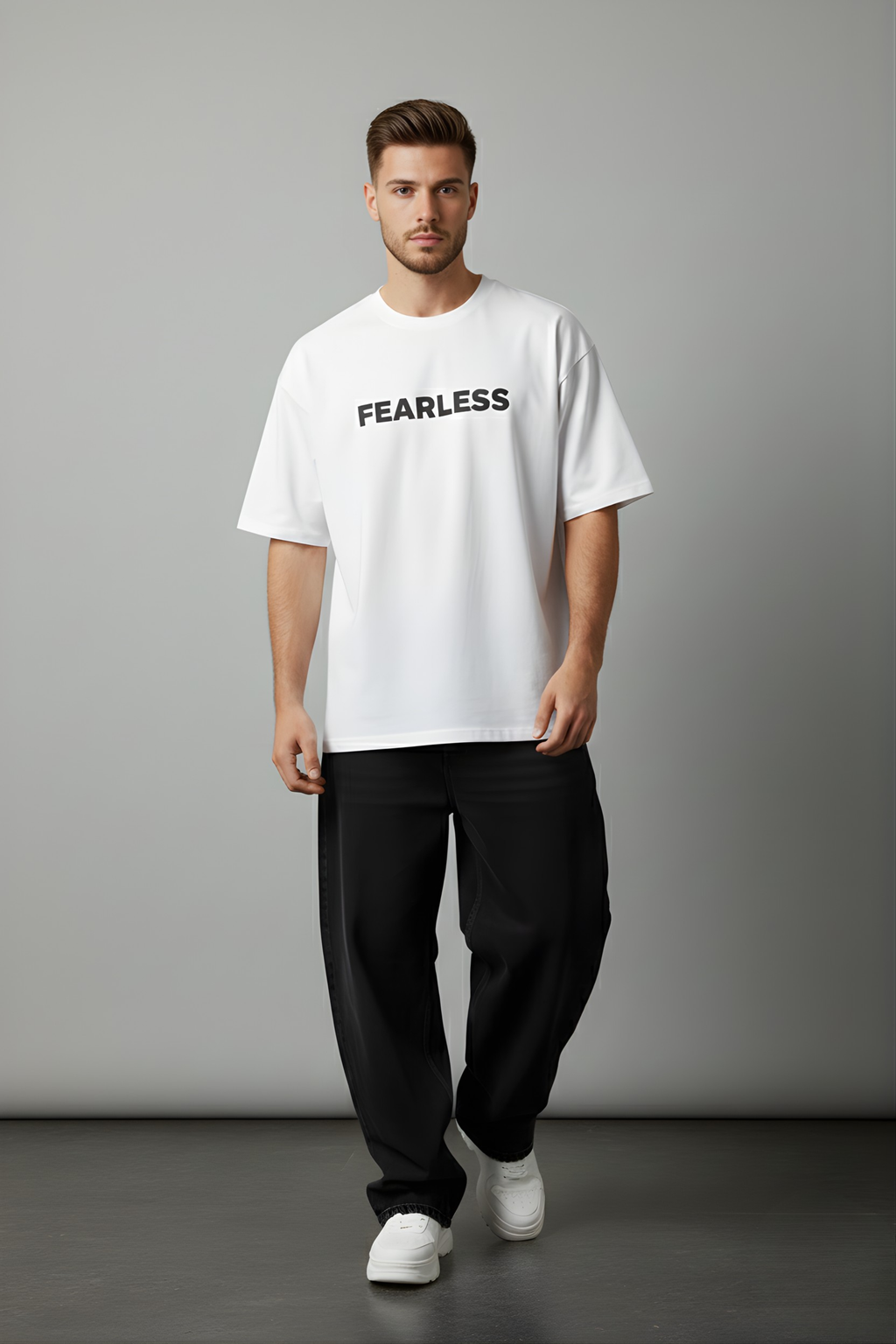 FEARLESS Oversized T-Shirt-White