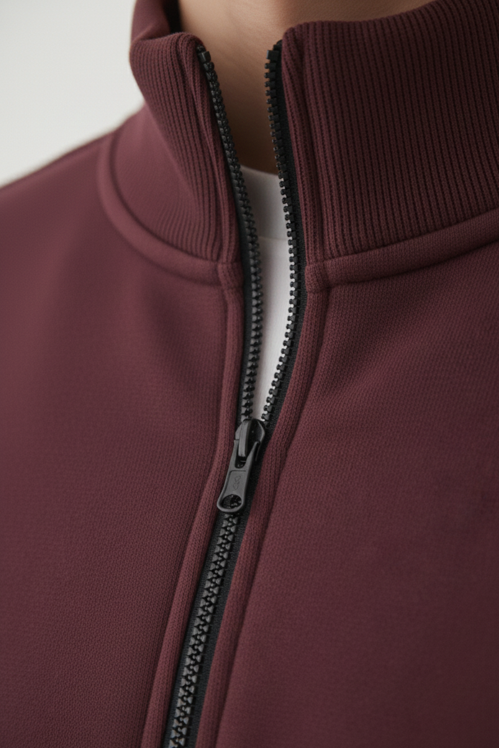 Half Zip Premium Hoodie- Maroon