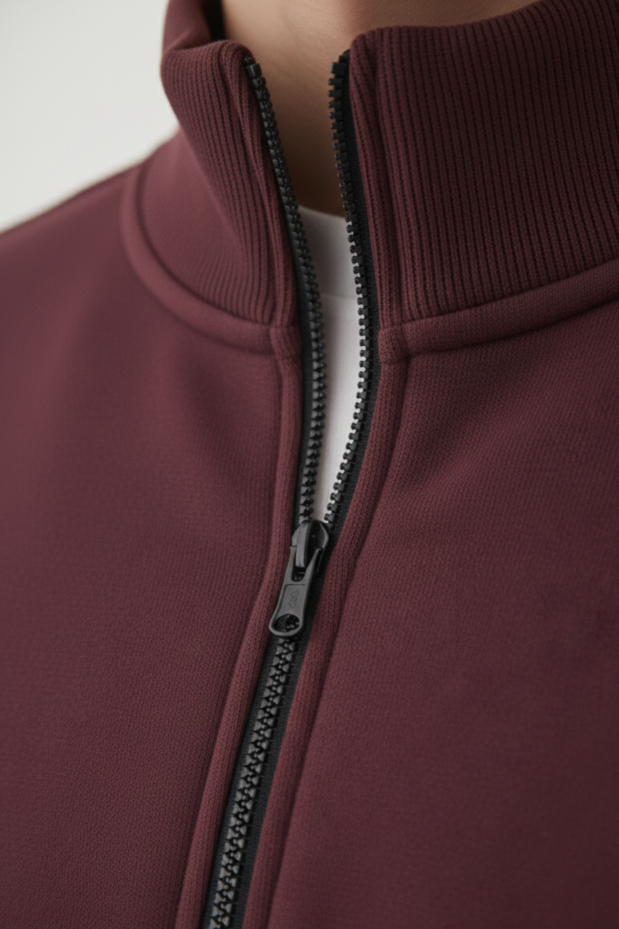 Half Zip Premium Hoodie- Maroon