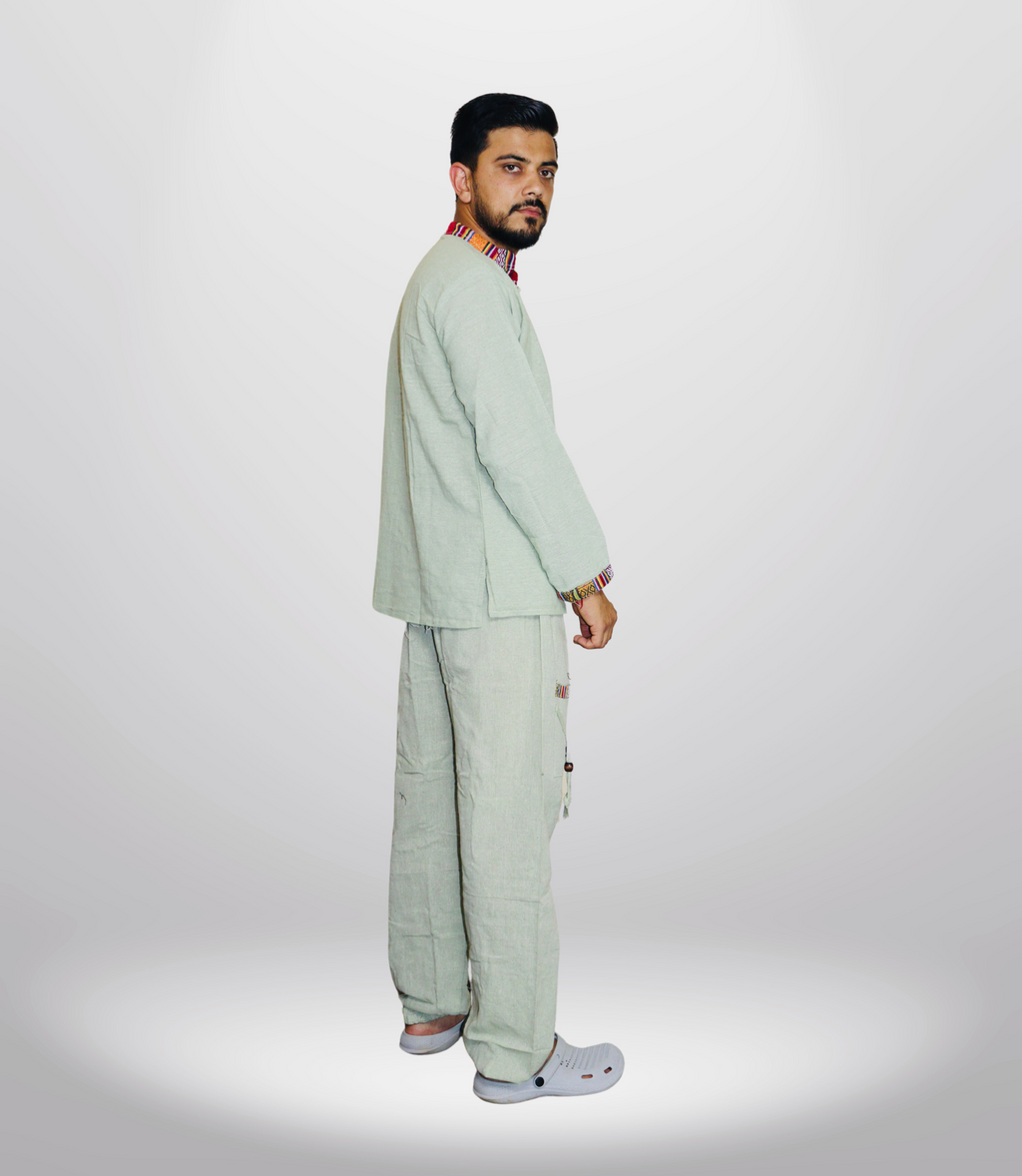 Cotton Kurta - Pajama Set - Mint Green