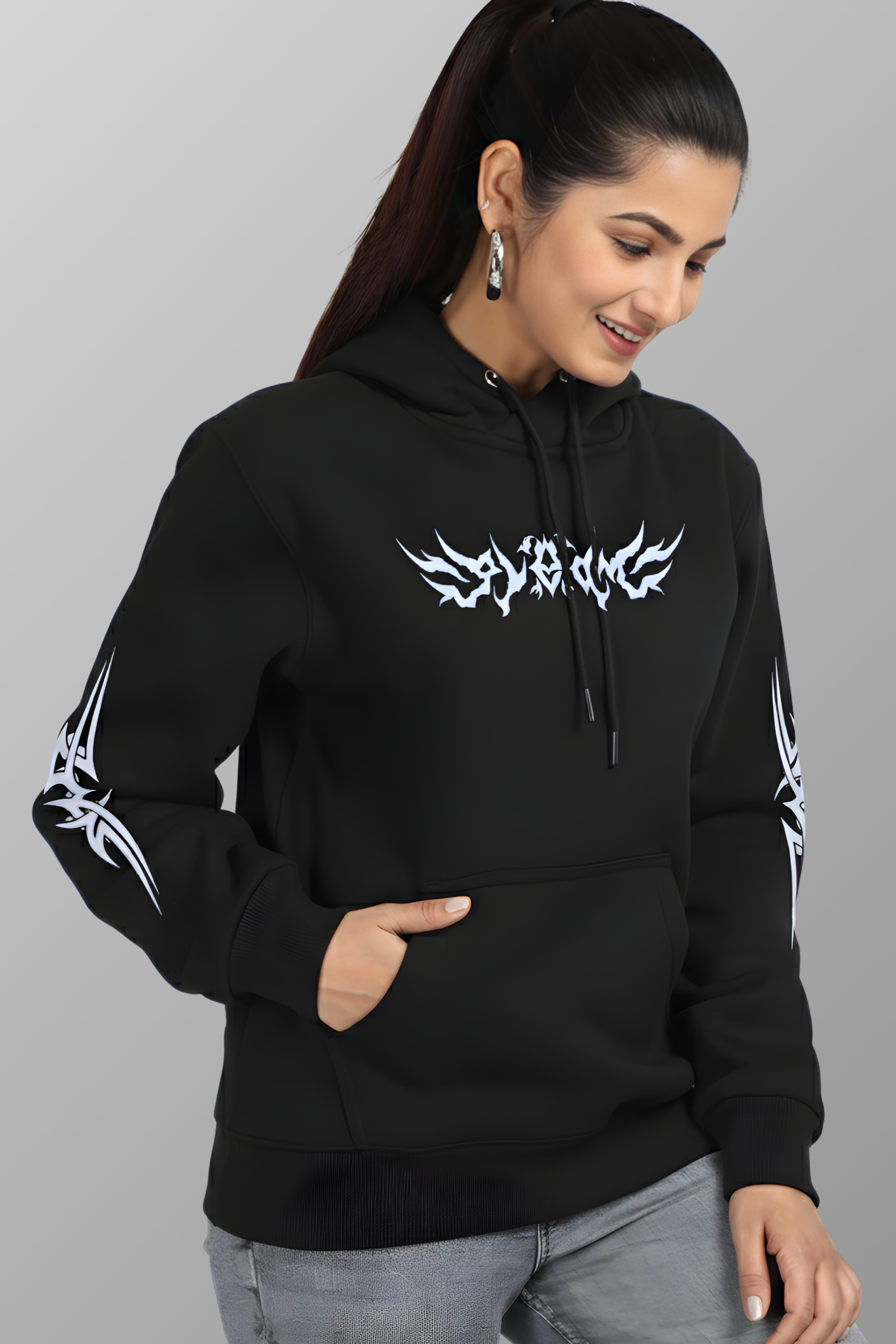 Shadow Tribe Regular Unisex Hoodie - Black