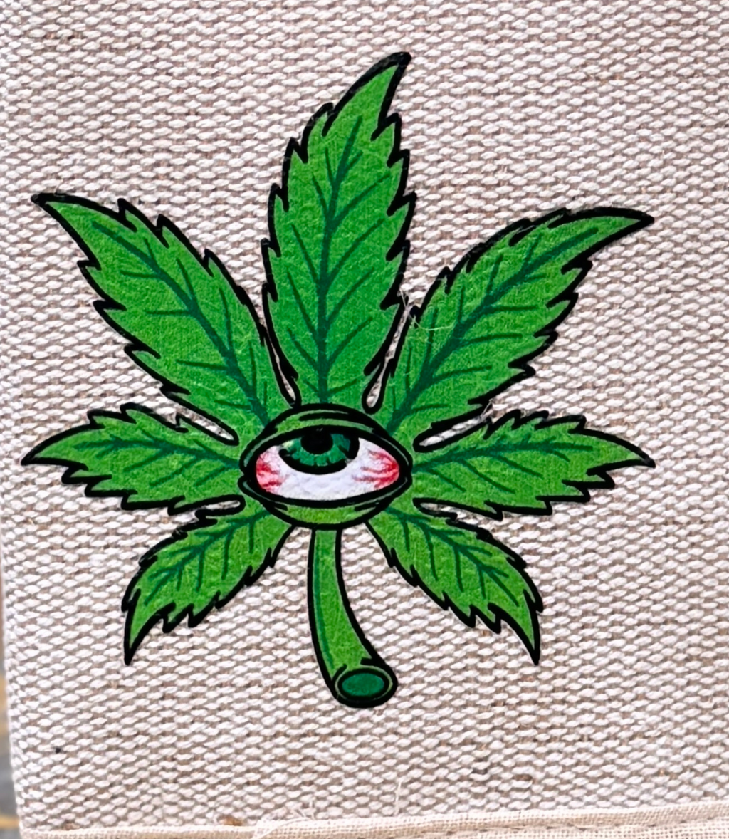Printed Hemp eye Leaf Wallet