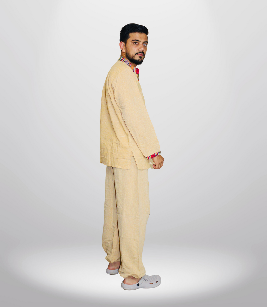Cotton Kurta - Pajama - Yellow