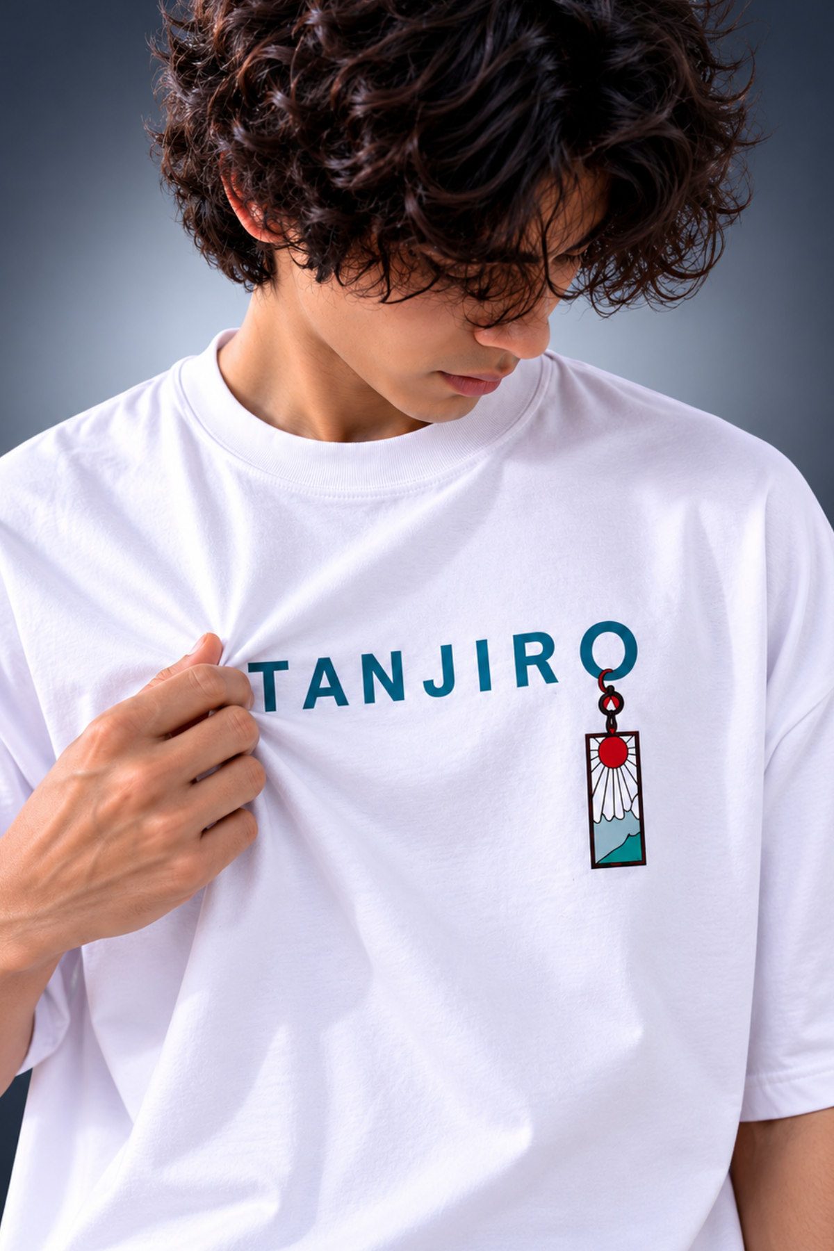 Tanjiro Water Breathing Oversized Tee – White
