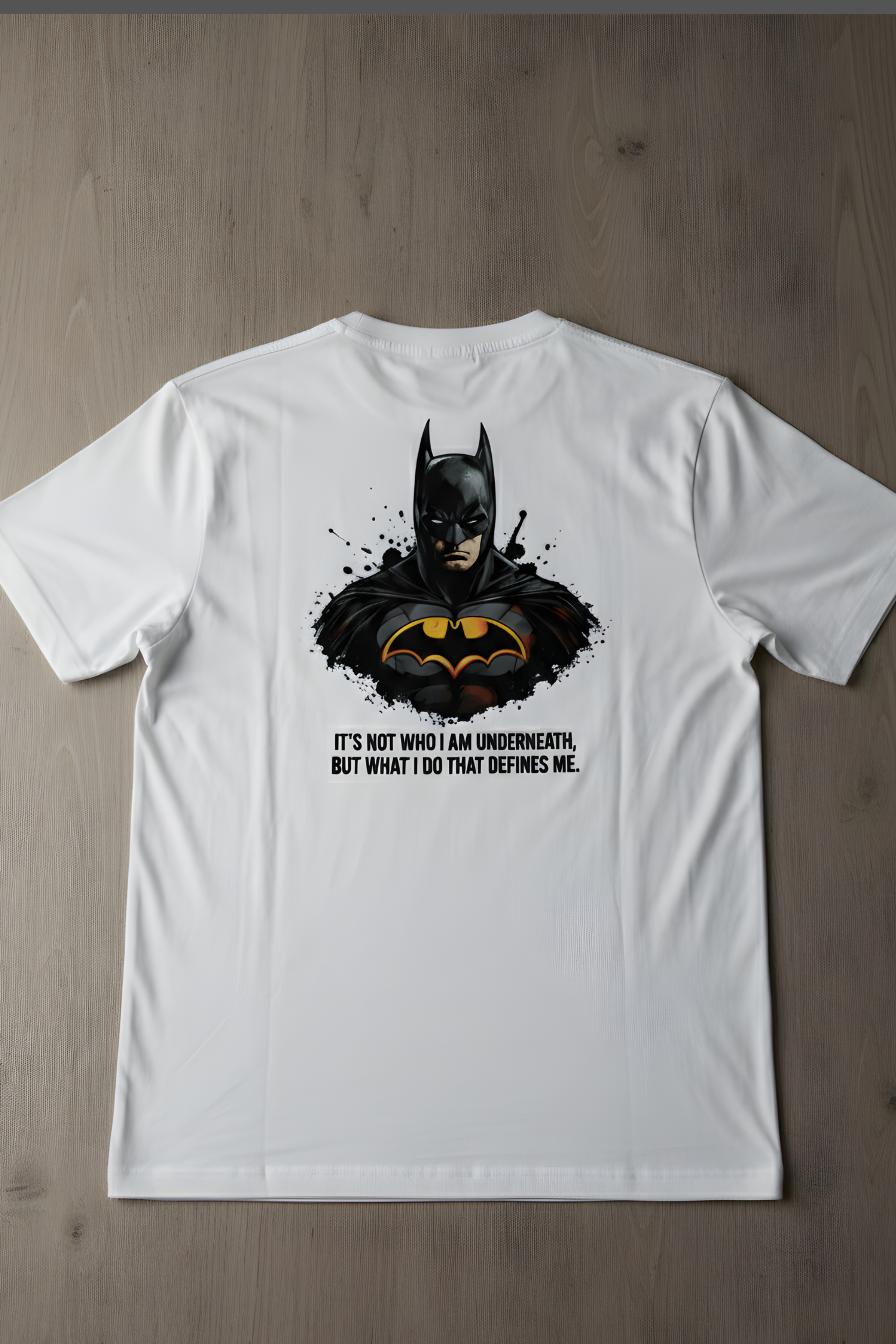 Batman Regular Fit Printed T-Shirt-White