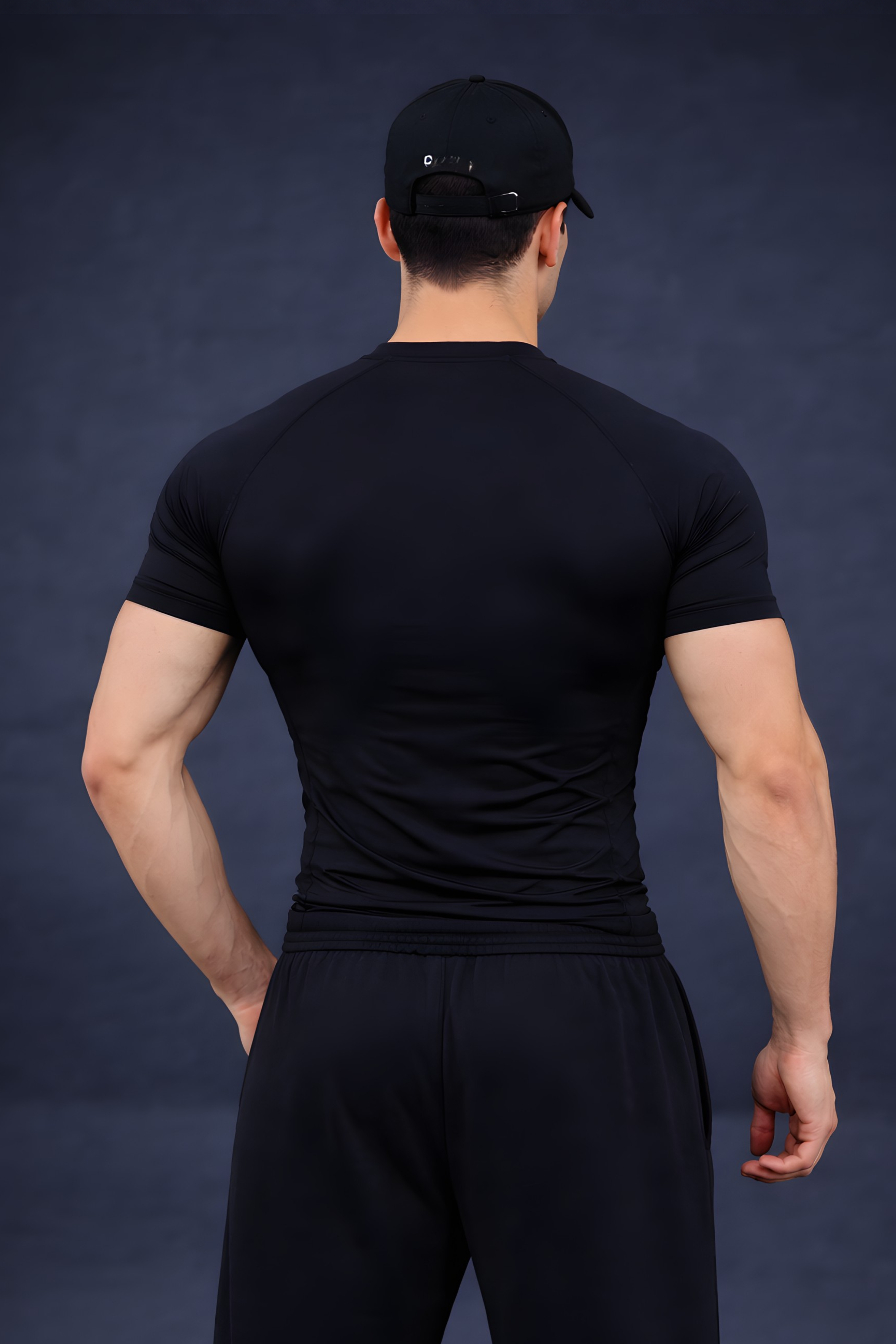 HILLSCRAFT Compression Half Sleeve T-Shirt – Black