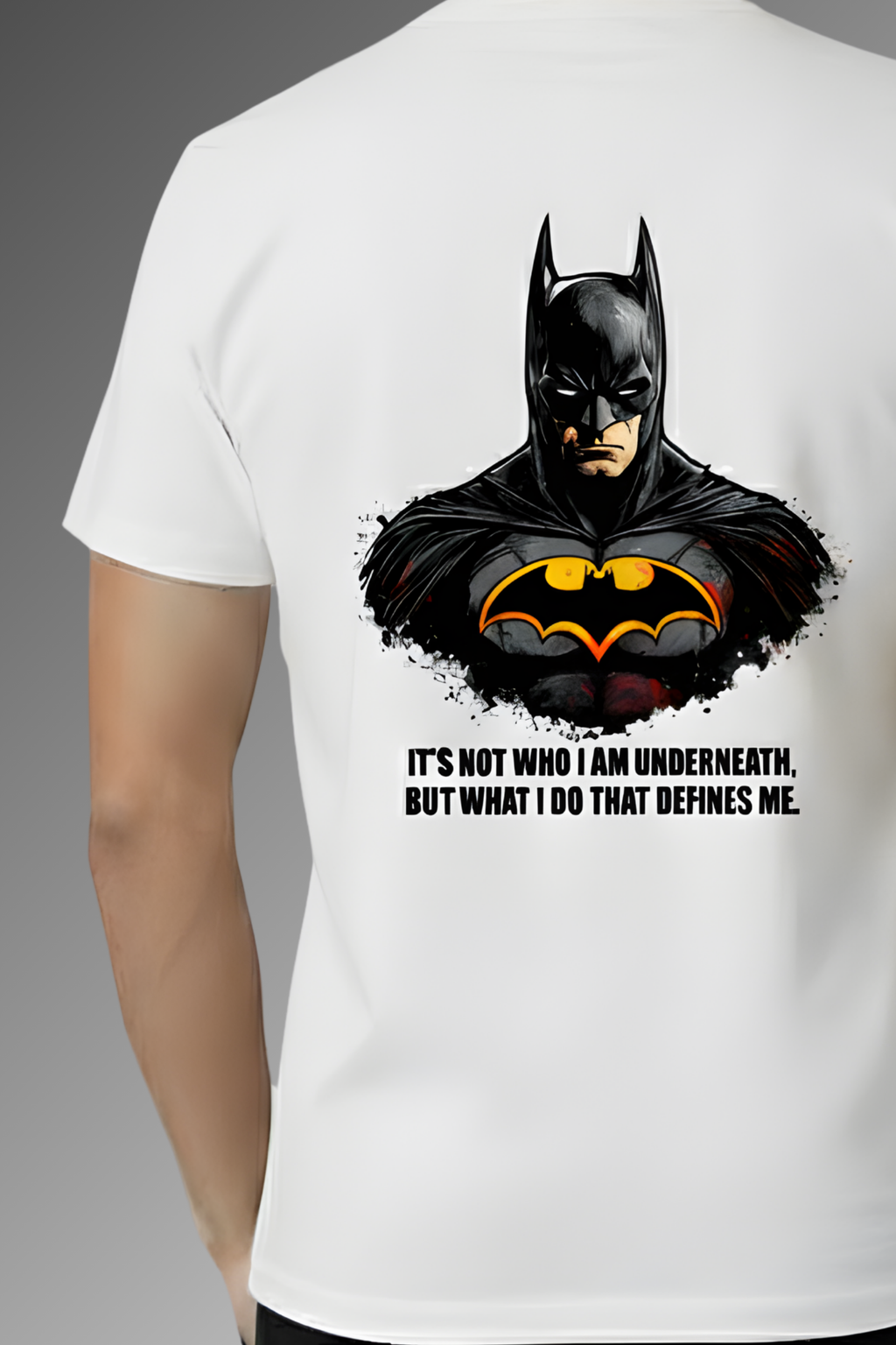 Batman Regular Fit Printed T-Shirt-White